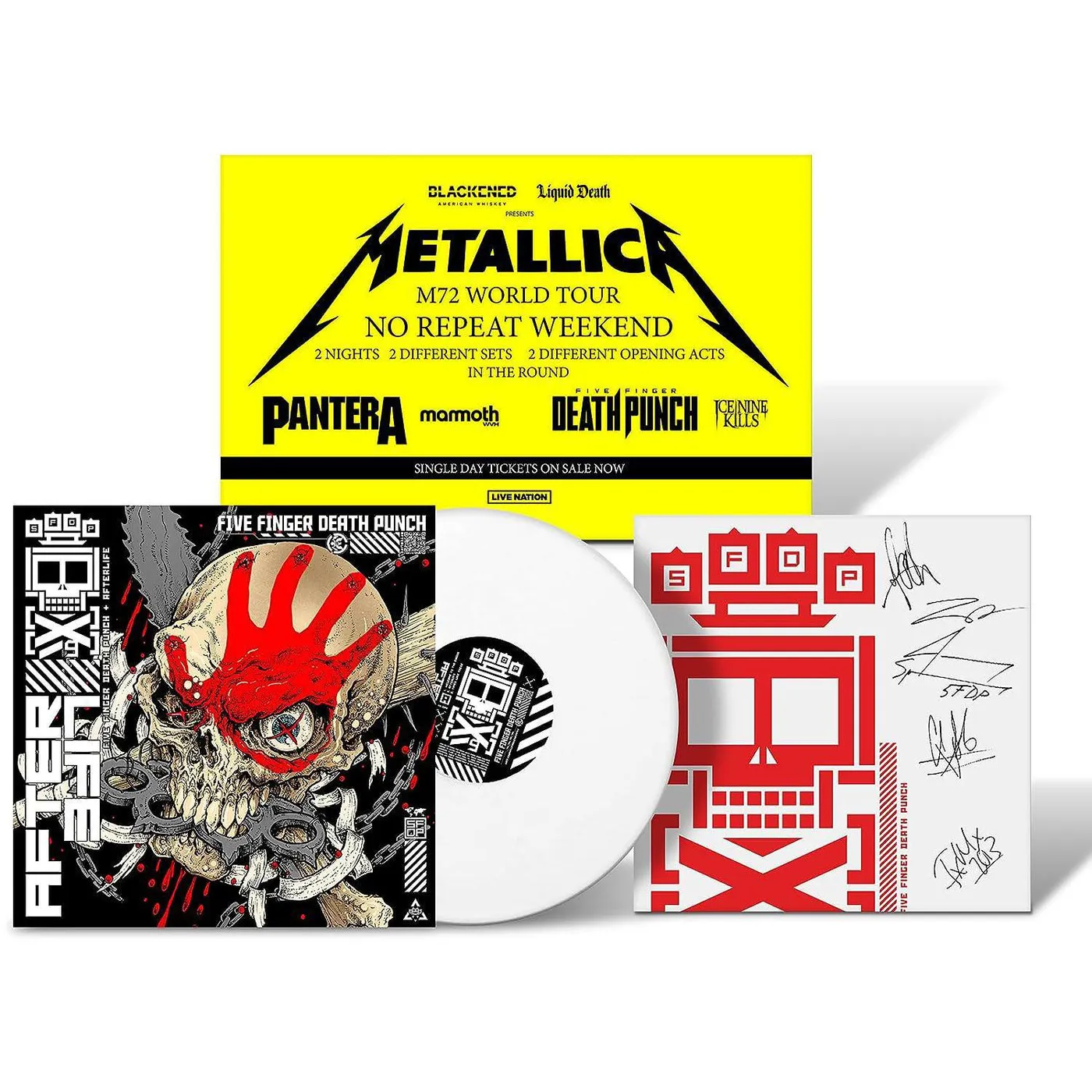 Five Finger Death Punch Afterlife (Tour Edition/White/Poster) Vinyl Record