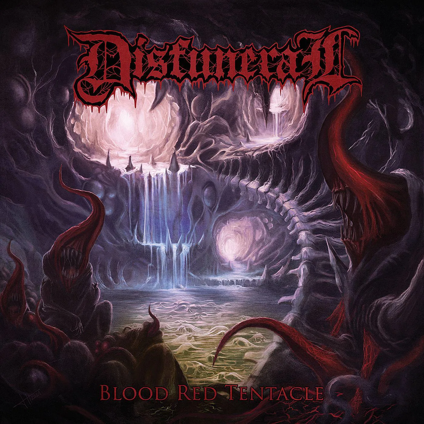 Disfuneral BLOOD RED TENTACLE Vinyl Record