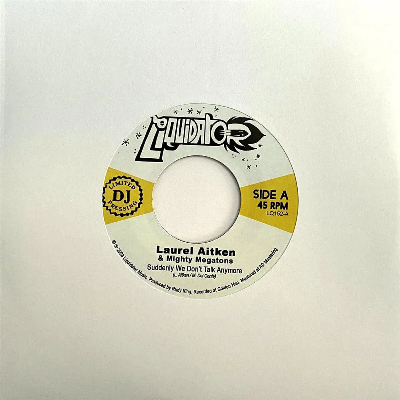 Laurel Aitken & Mighty Megatons Suddenly We Don't Talk Anymore B/W Judgement Pon (7" Single) Vinyl Record