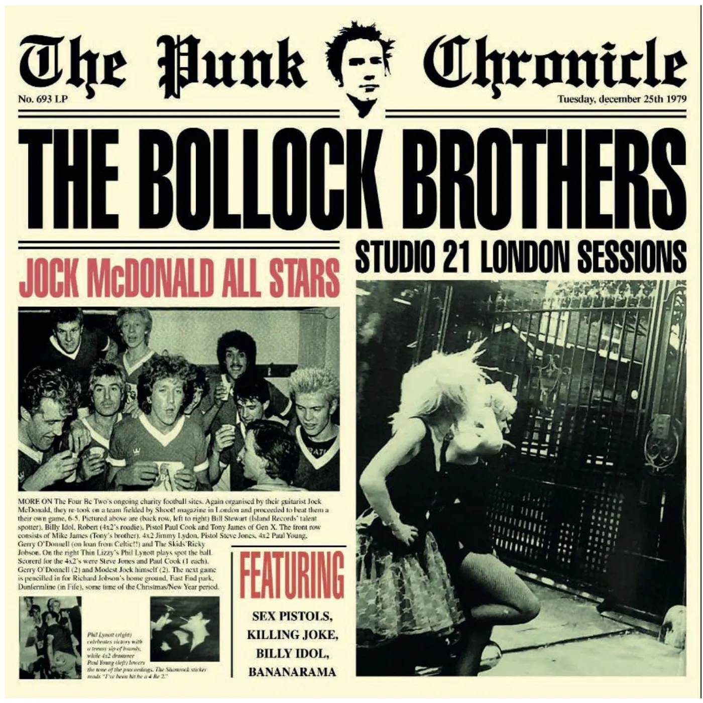 The Bollock Brothers 21 Studio Sessions Vinyl Record