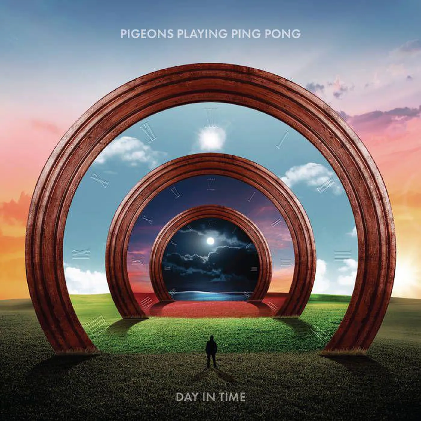 Pigeons Playing Ping Pong Day In Time - Black Galaxy Vinyl Record