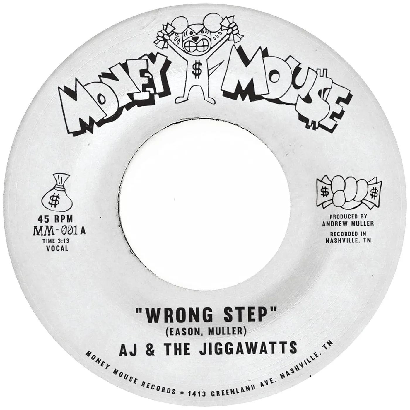 A.J. & the Jiggawatts Wrong Step B/W Karma Is A Bitch (Gold) Vinyl Record