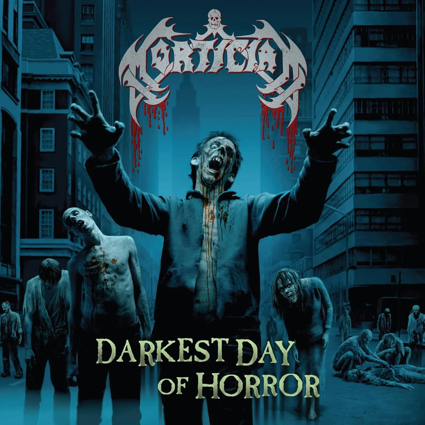 Mortician Darkest Day Of Horror (Blue, Splatter) Vinyl Record