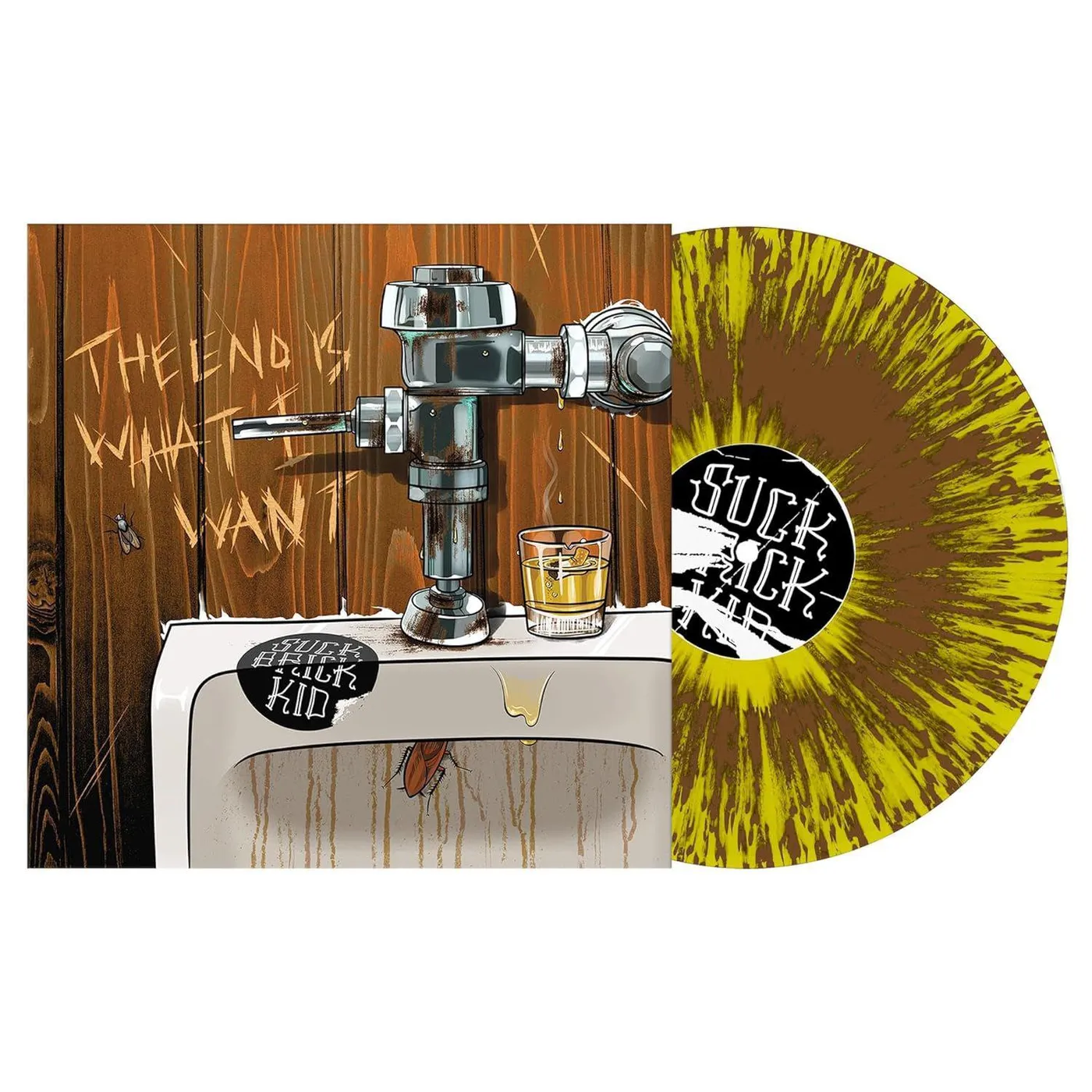 Suck Brick Kid End Is What I Want (Yellow, Brown, Splatter) Vinyl Record