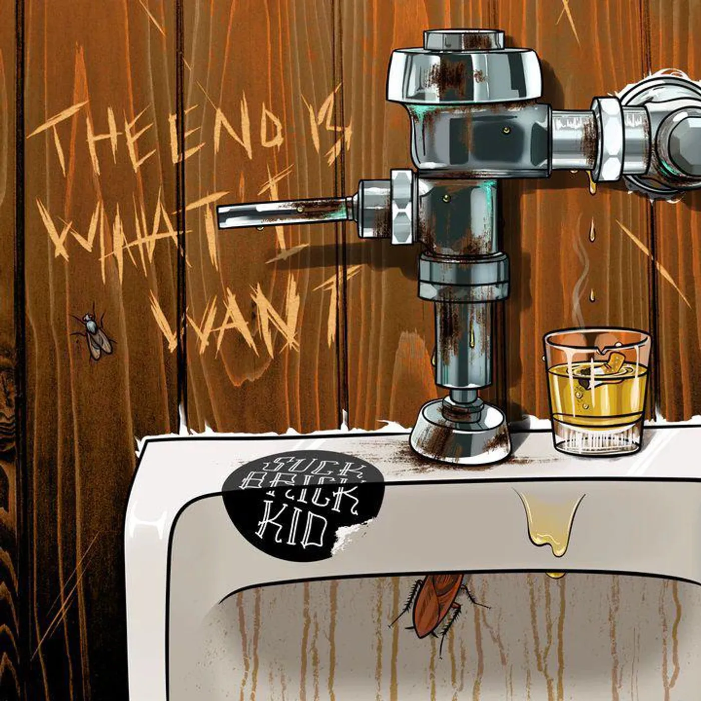 Suck Brick Kid End Is What I Want (Yellow, Brown, Splatter) Vinyl Record