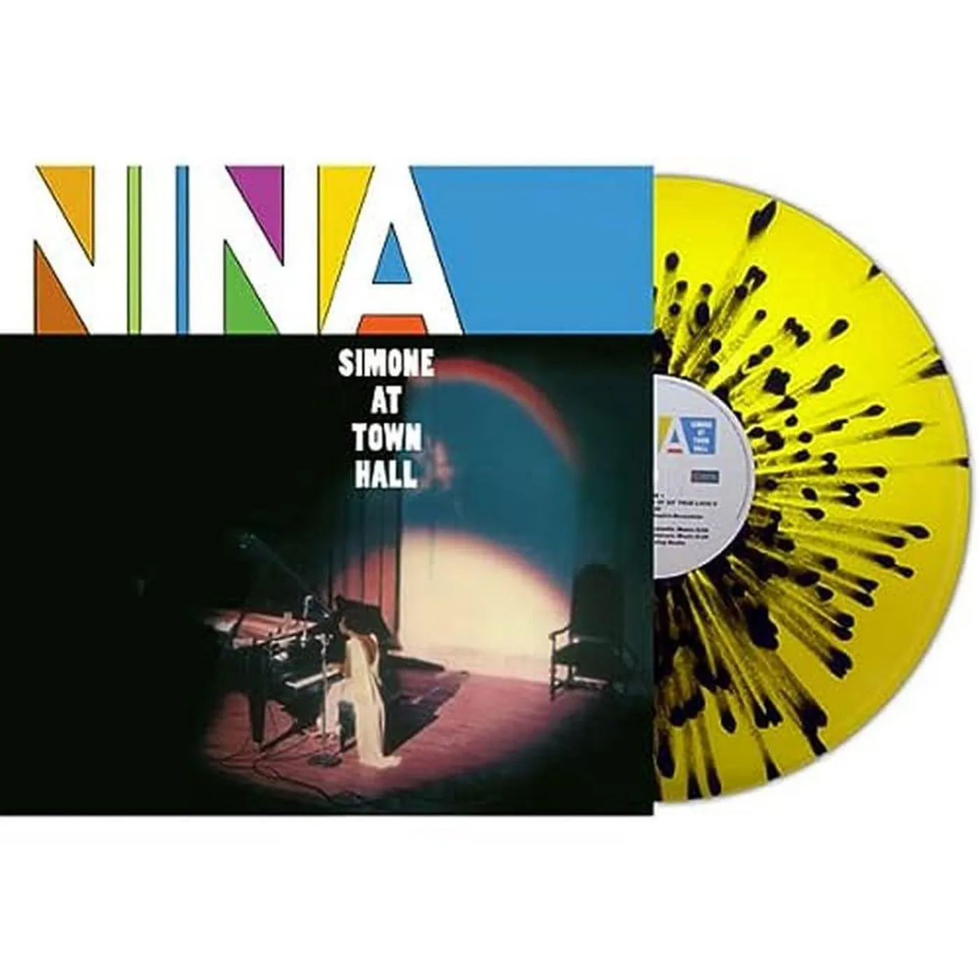 Nina Simone At Town Hall (Yellow with Black Splatter) Vinyl Record