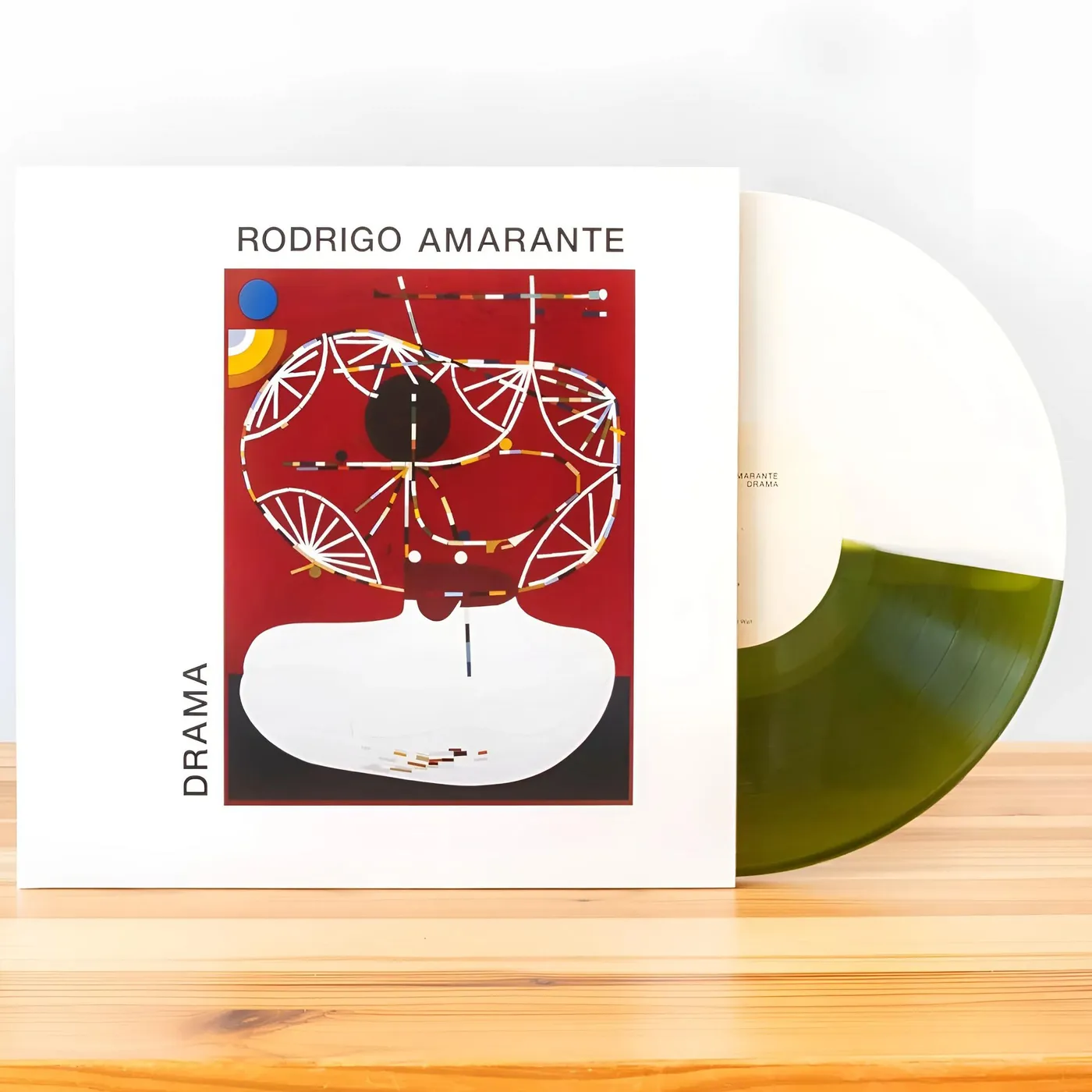Rodrigo Amarante Drama (Limited Edition Half Clear Olive / Half White) Vinyl Record