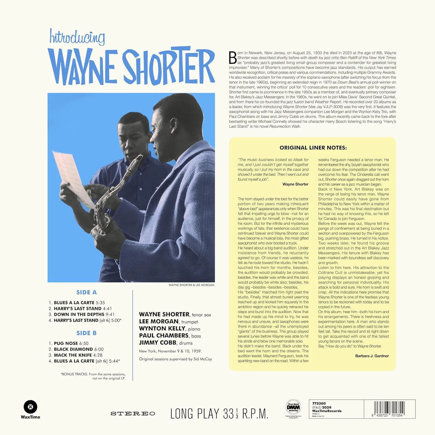 Wayne Shorter Introducing (Limited Edition, 180 Gram Pressing, Spain Release) Vinyl Record