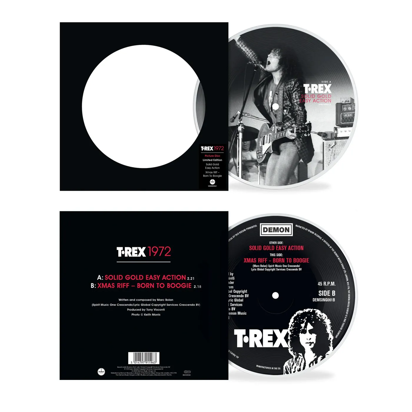 T. Rex Solid Gold Easy Action / Xmas Riff-Born To Boogie Vinyl Record