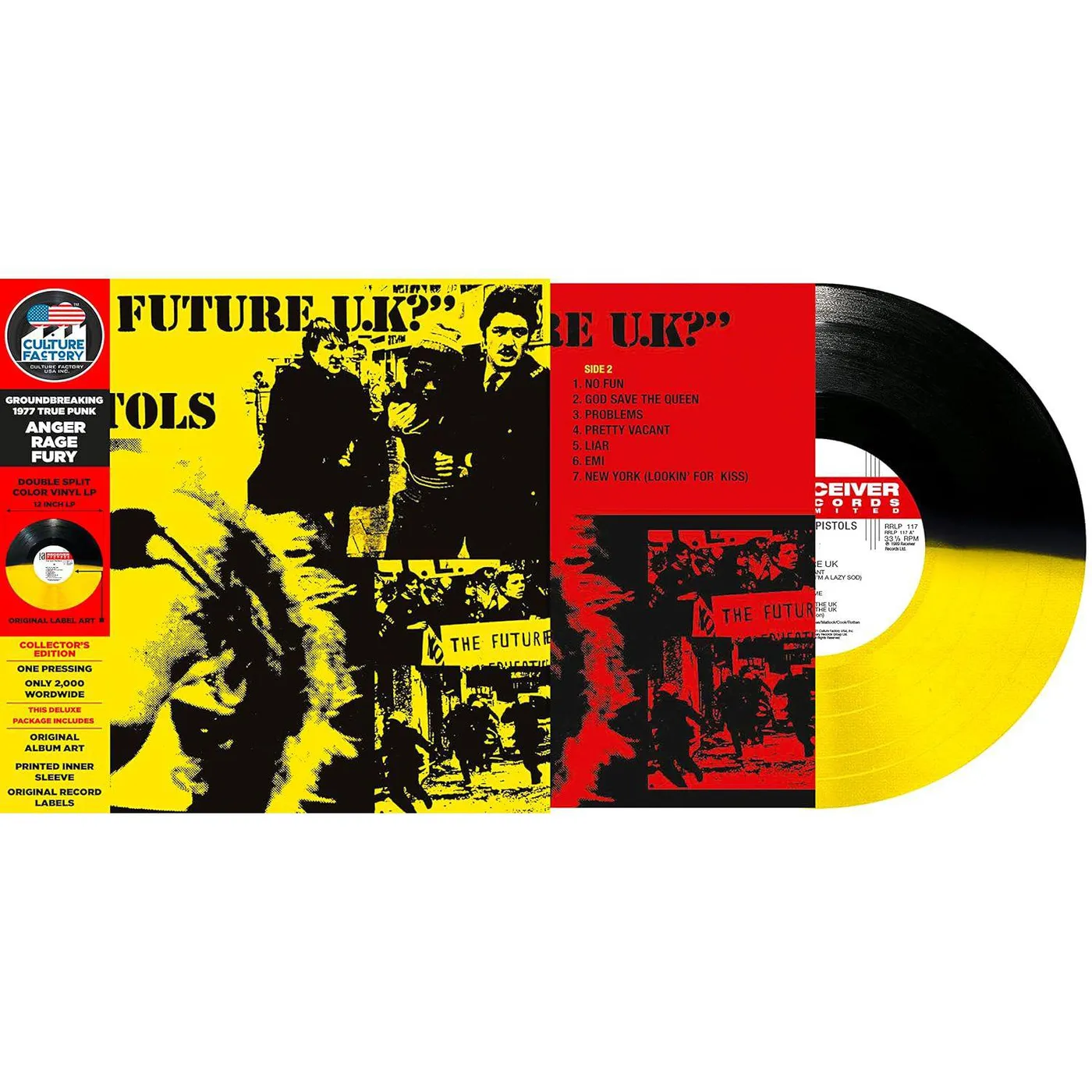 Sex Pistols No Future Uk (Yellow & Black) Vinyl Record