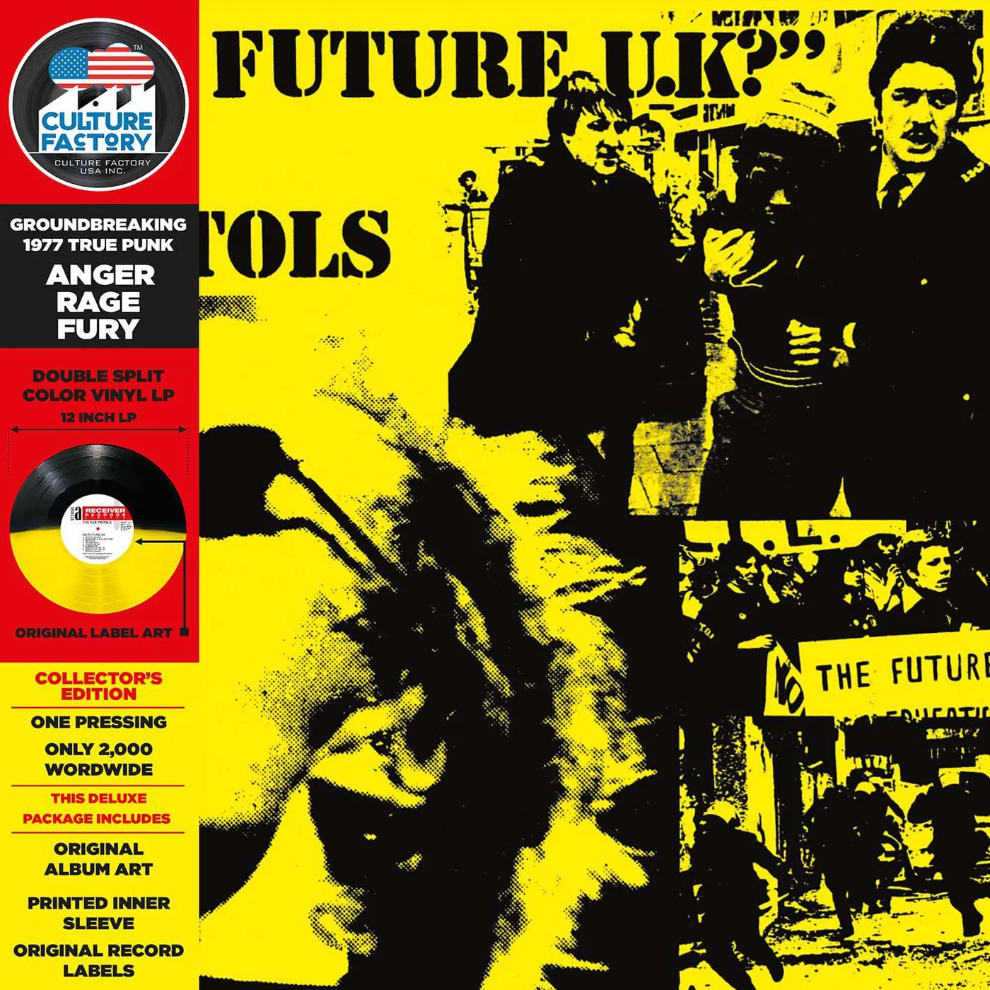 Sex Pistols No Future Uk (Yellow & Black) Vinyl Record