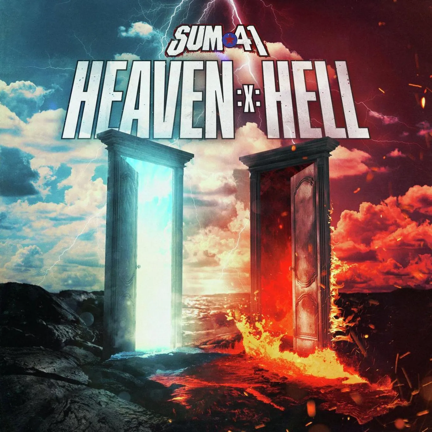 Sum 41 HEAVEN :X: HELL (2LP/Red) Vinyl Record