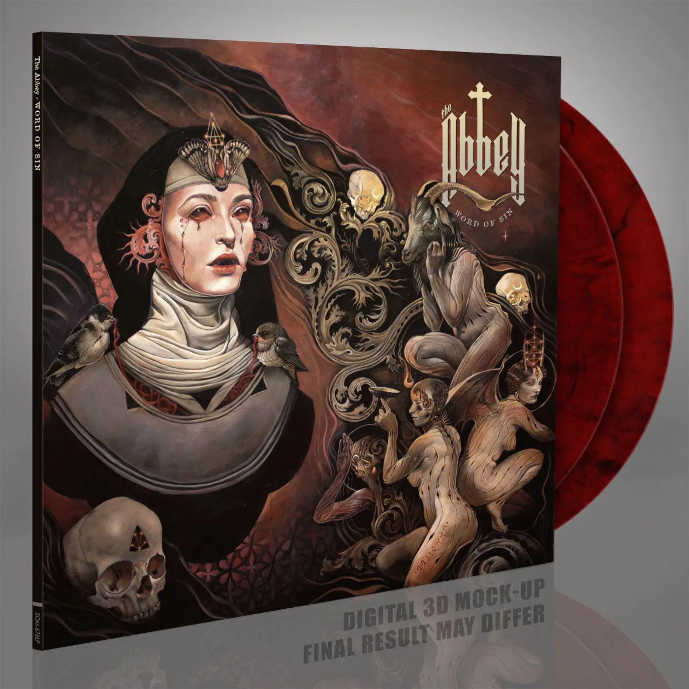 ABBEY Word Of Sin (Red and Black marbled) Vinyl Record