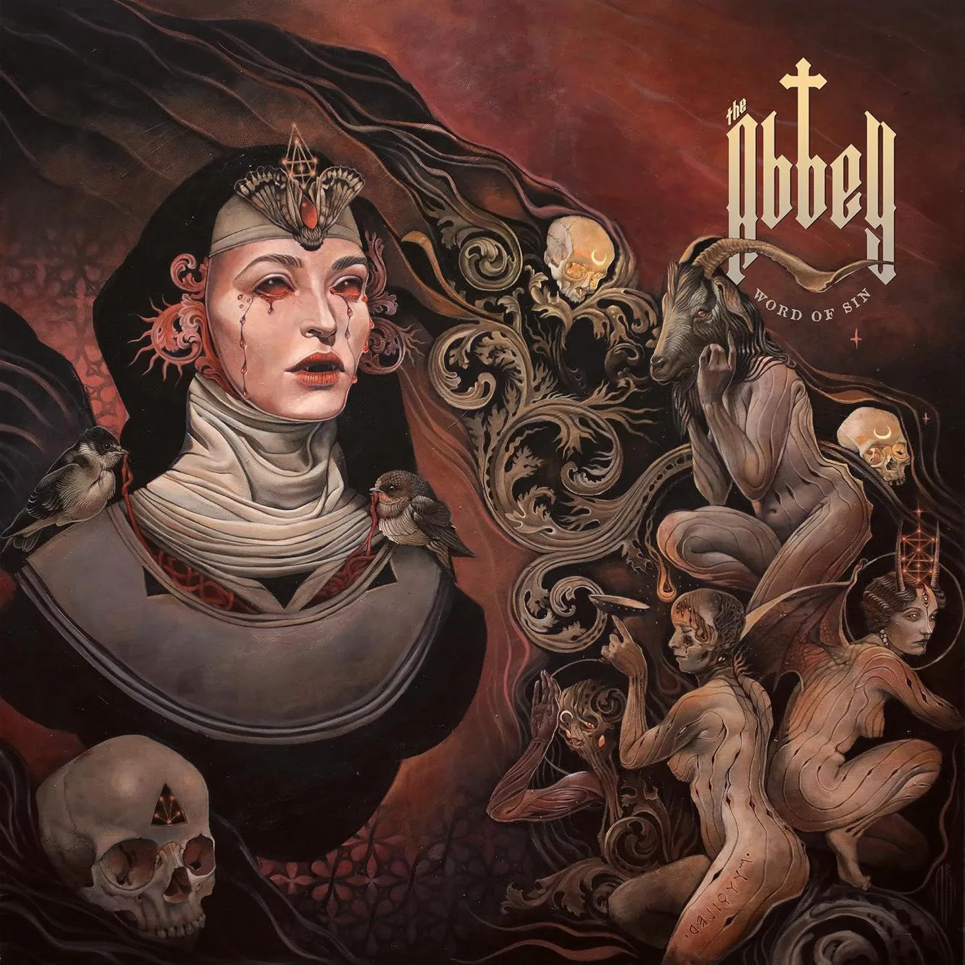 ABBEY Word Of Sin (Red and Black marbled) Vinyl Record
