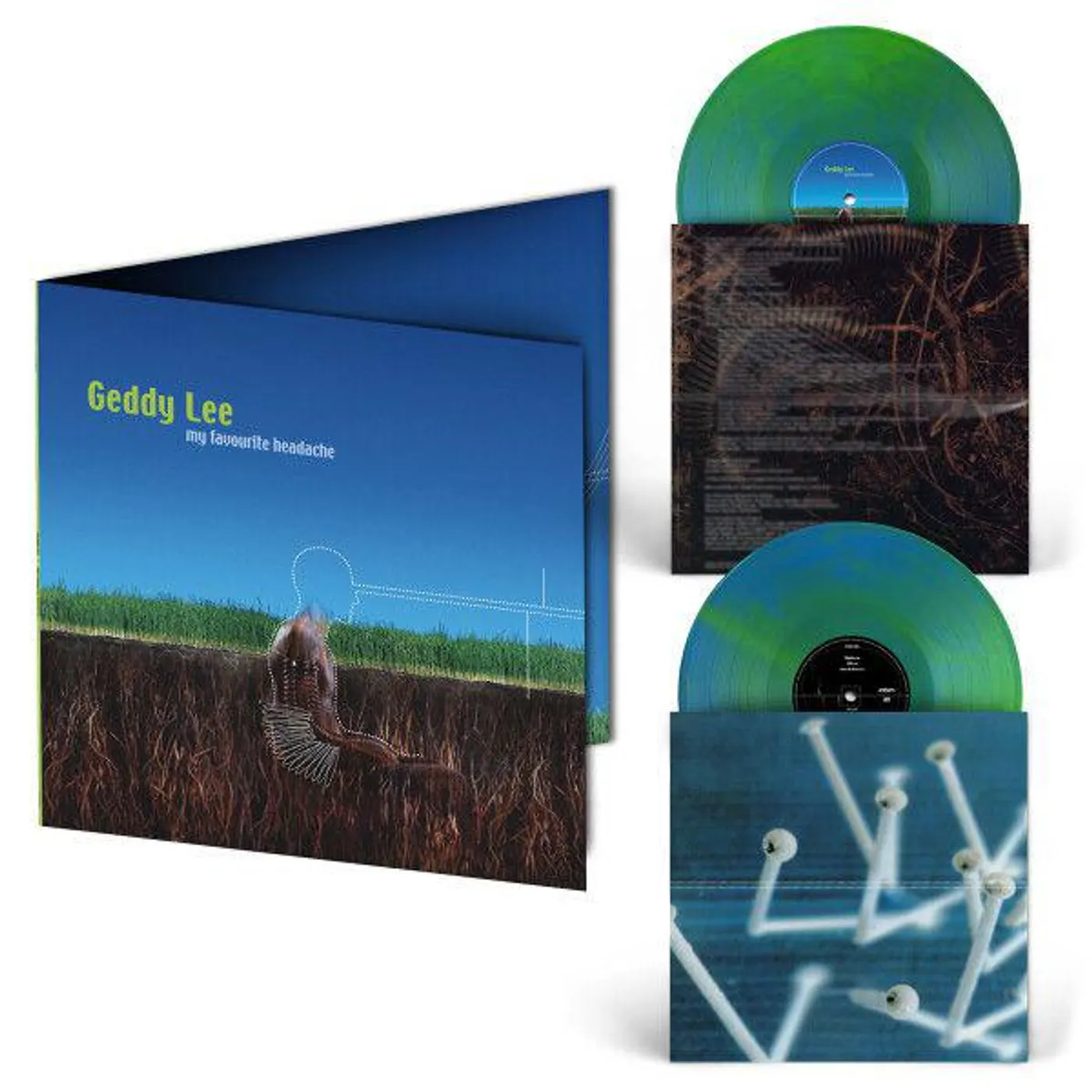Geddy Lee My Favourite Headache (Blue/ Green) Vinyl Record
