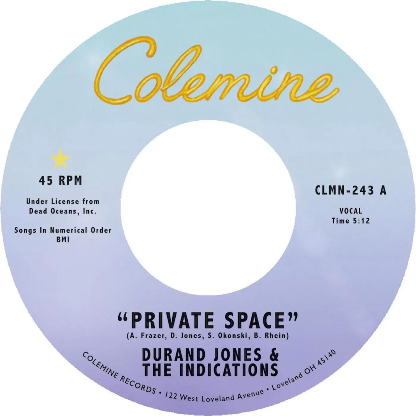 Durand Jones & The Indications Private Space / Sea Of Love Vinyl Record
