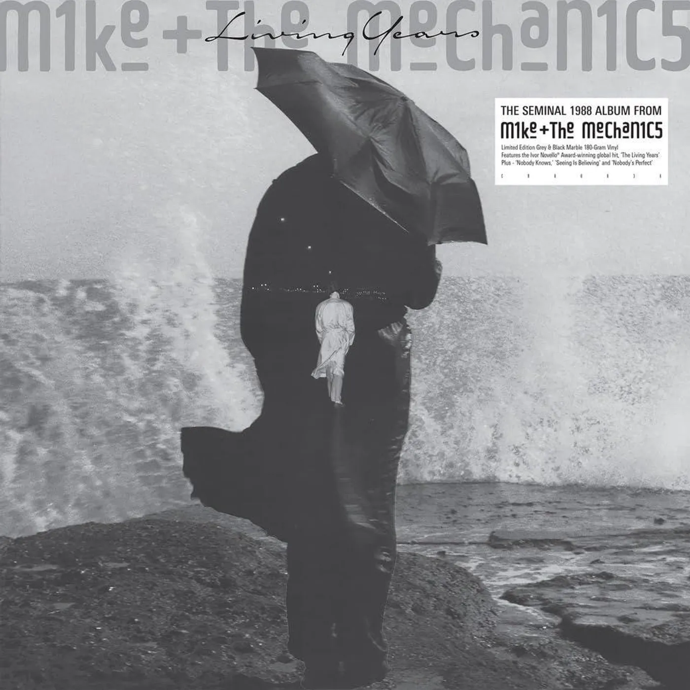 Mike + The Mechanics Living Years (Limited/Black and Grey Marble Swirl) Vinyl Record