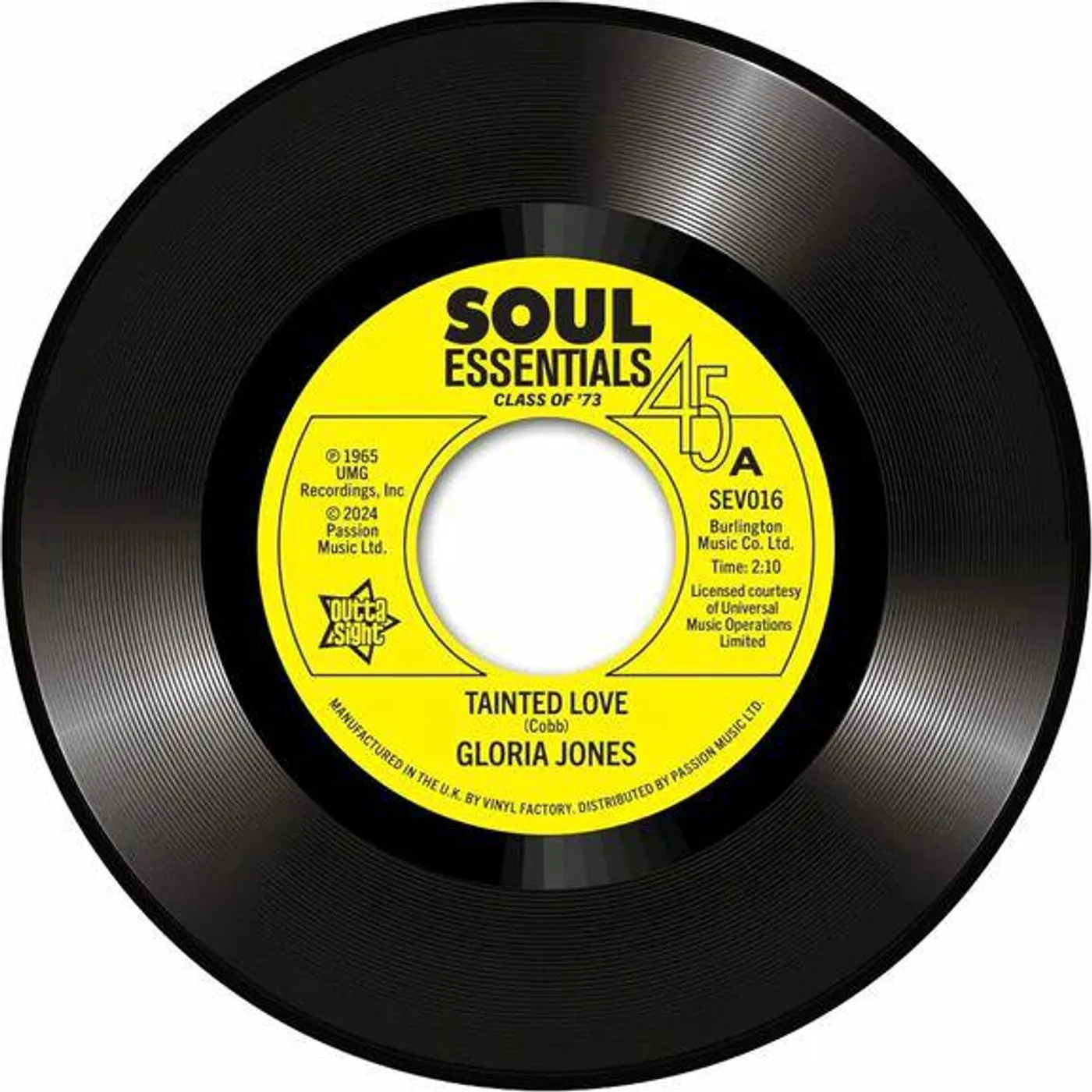 Gloria Jones Tainted Love / There's A Ghost In My House Vinyl Record