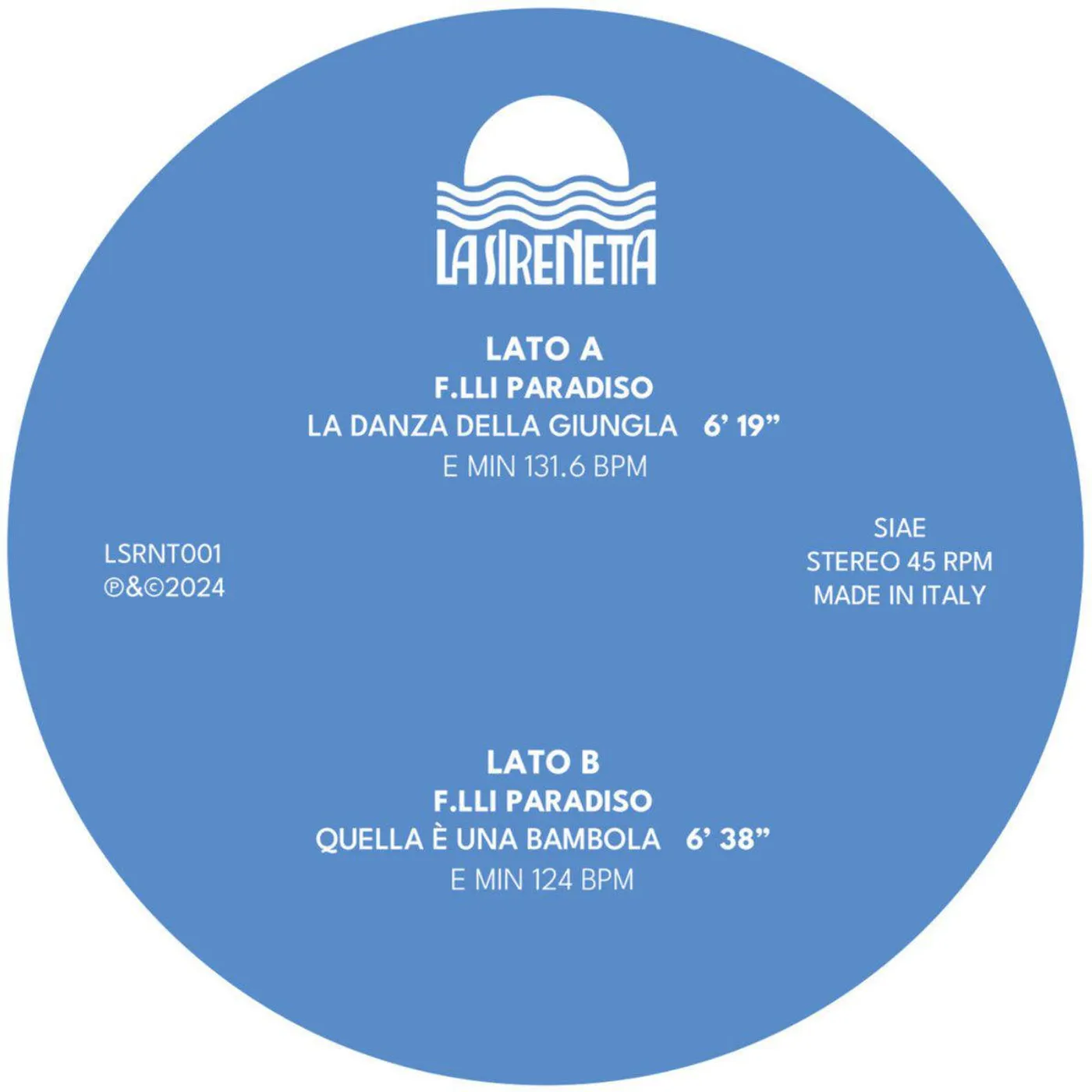 F.Lli Paradiso La Danza Della Giungla Vinyl Record