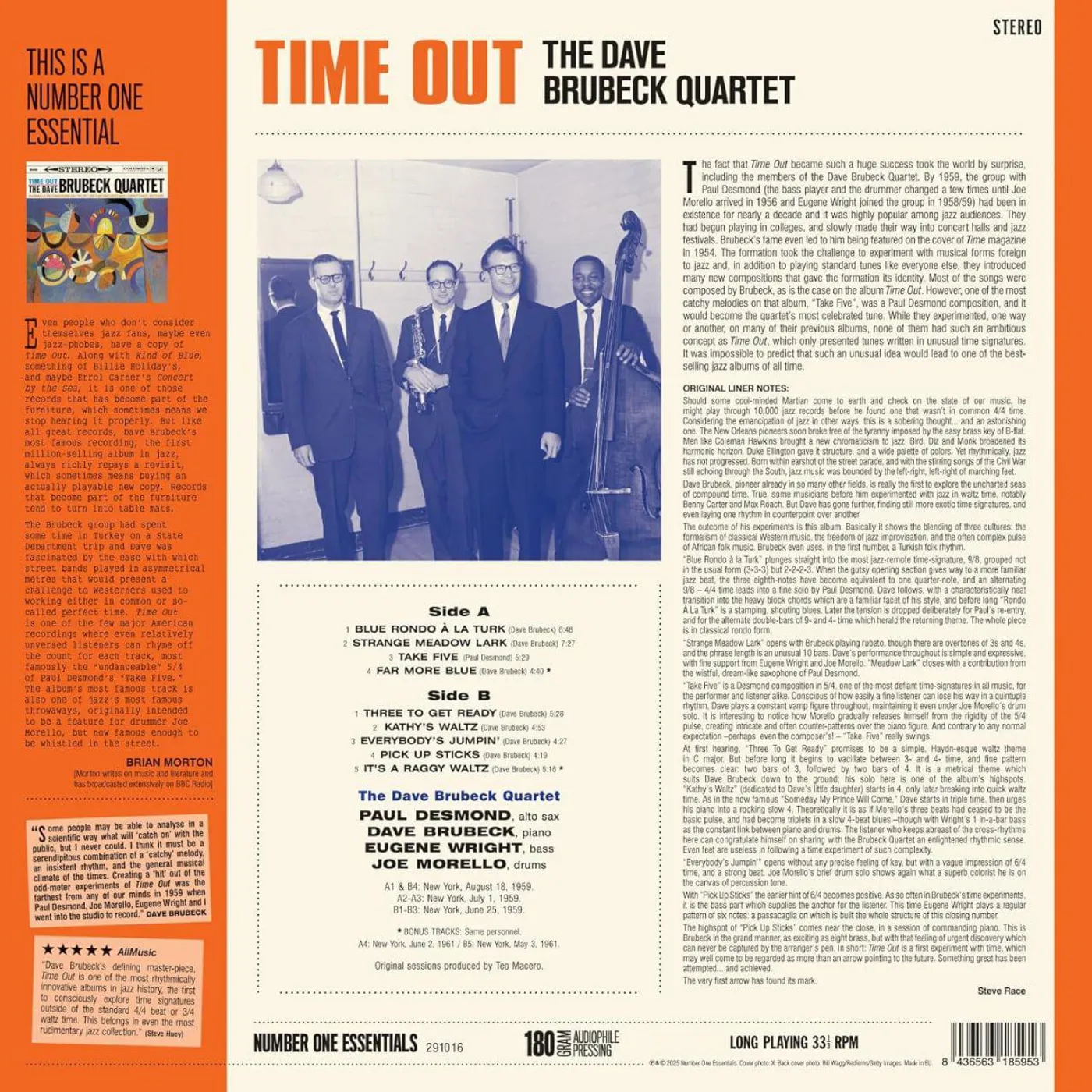 The Dave Brubeck Quartet Time Out (Limited 180g/Bonus Tracks) Vinyl Record