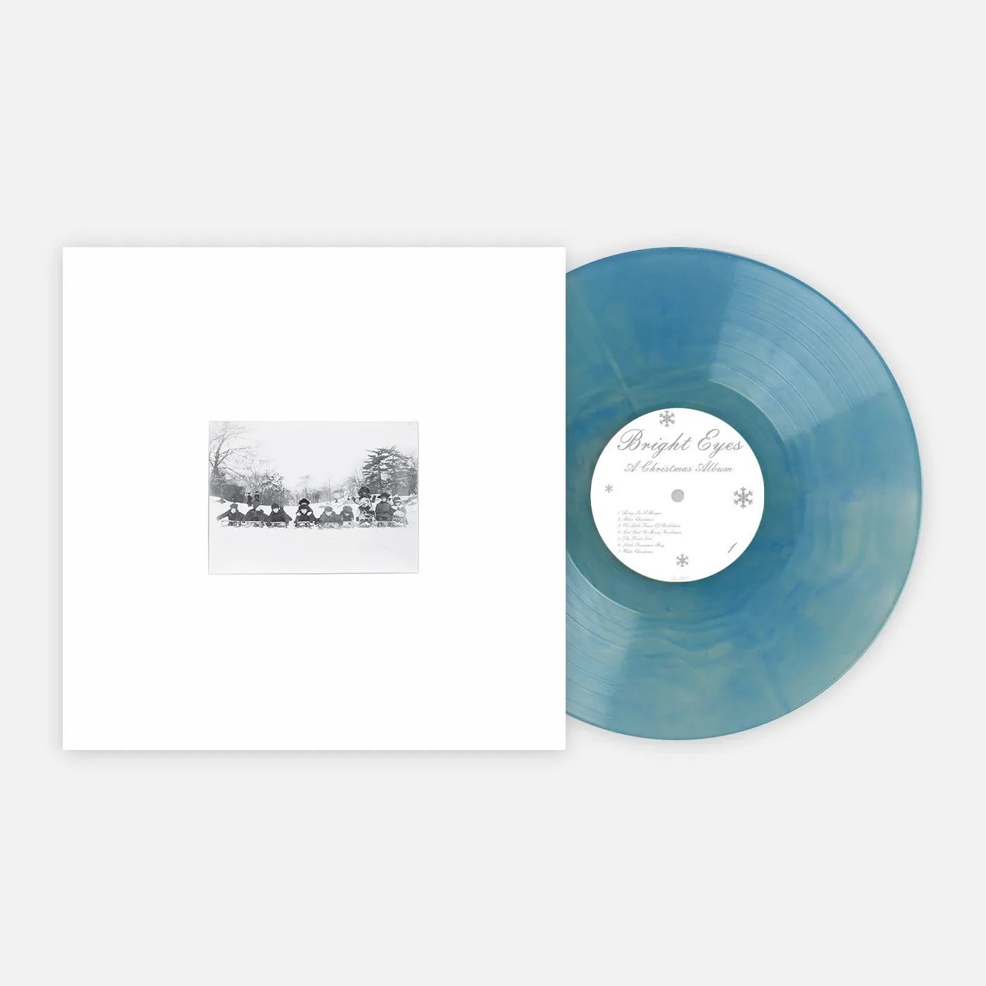 Bright Eyes Christmas Album (Blue Seafoam and White) Vinyl Record