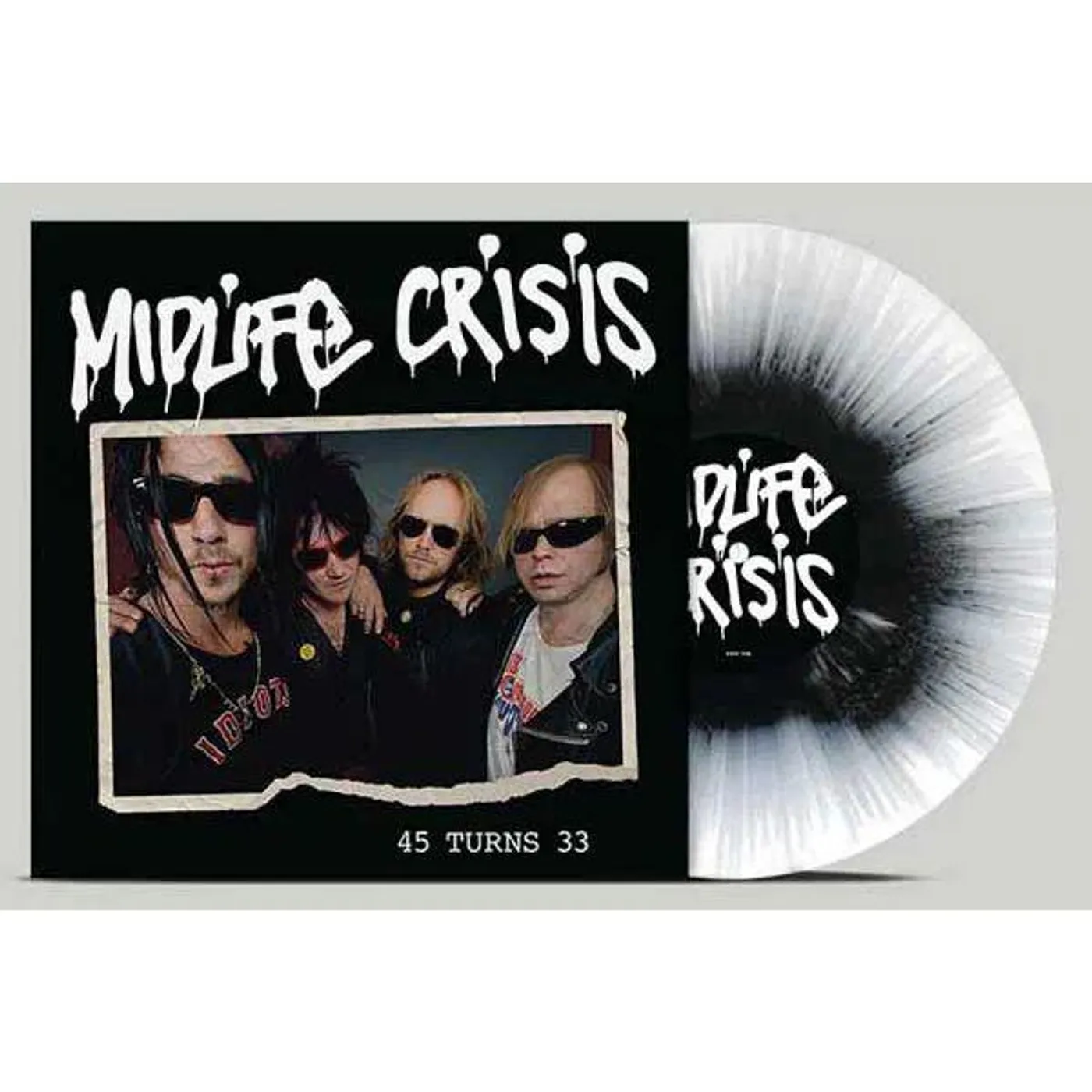 Midlife Crisis 45 Turns 33 (Black/White Splatter) Vinyl Record