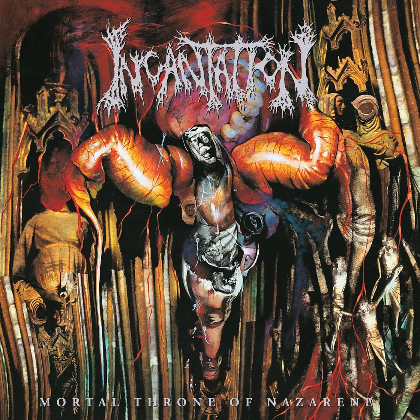 Incantation Mortal Throne of Nazarene (Reissue/ Custom Ripple) Vinyl Record