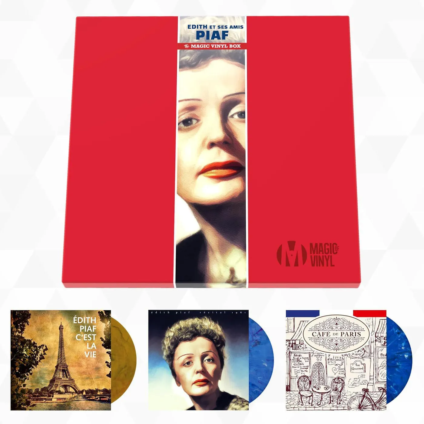 Edith Et Ses Amis Piaf Édith Piaf Et Ses Amis - The Magic Vinyl (3LP Box Set/180 gram/Blue/Gold Marbled)  Vinyl Record