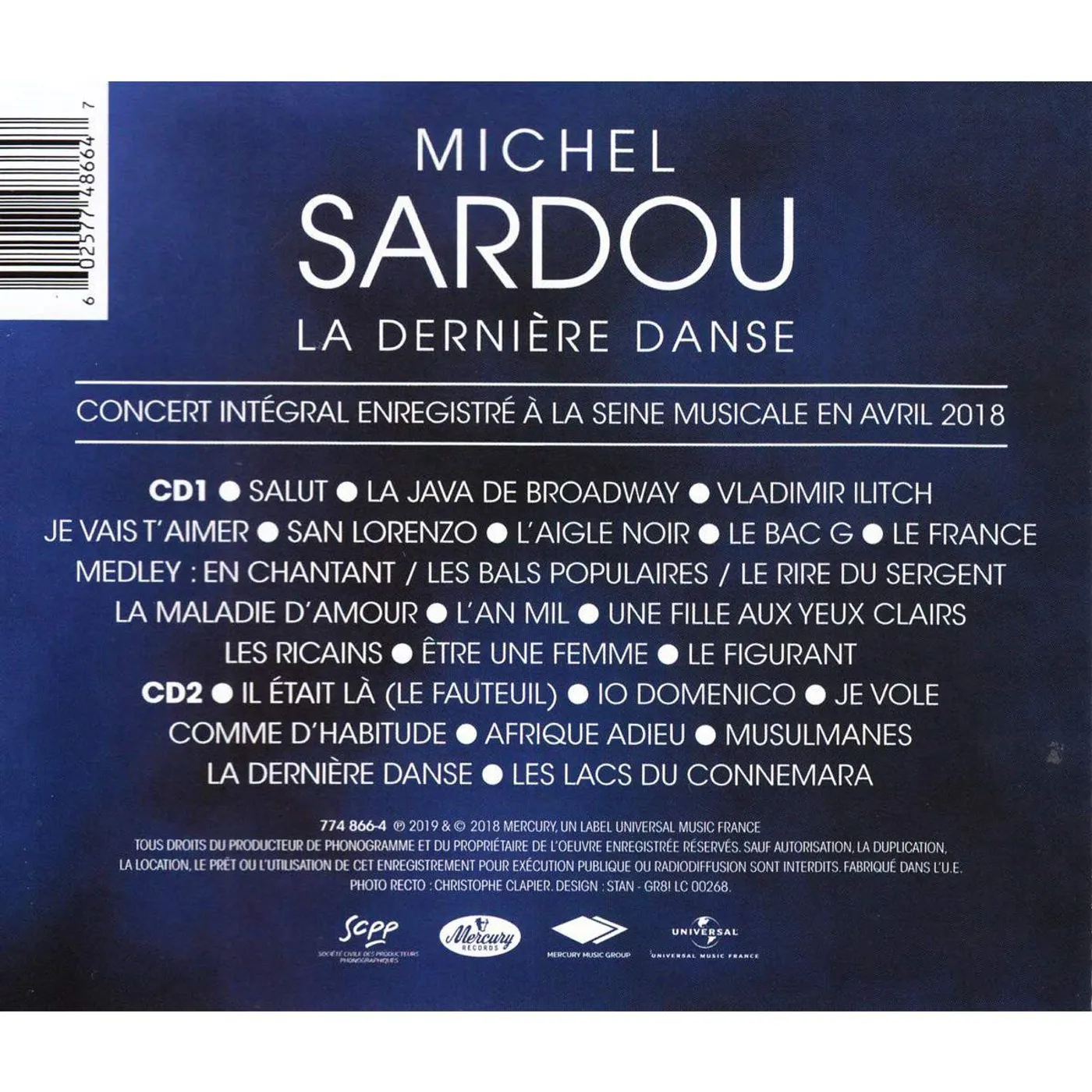 Michel Sardou La Derniere Danse: Moins Cher CD