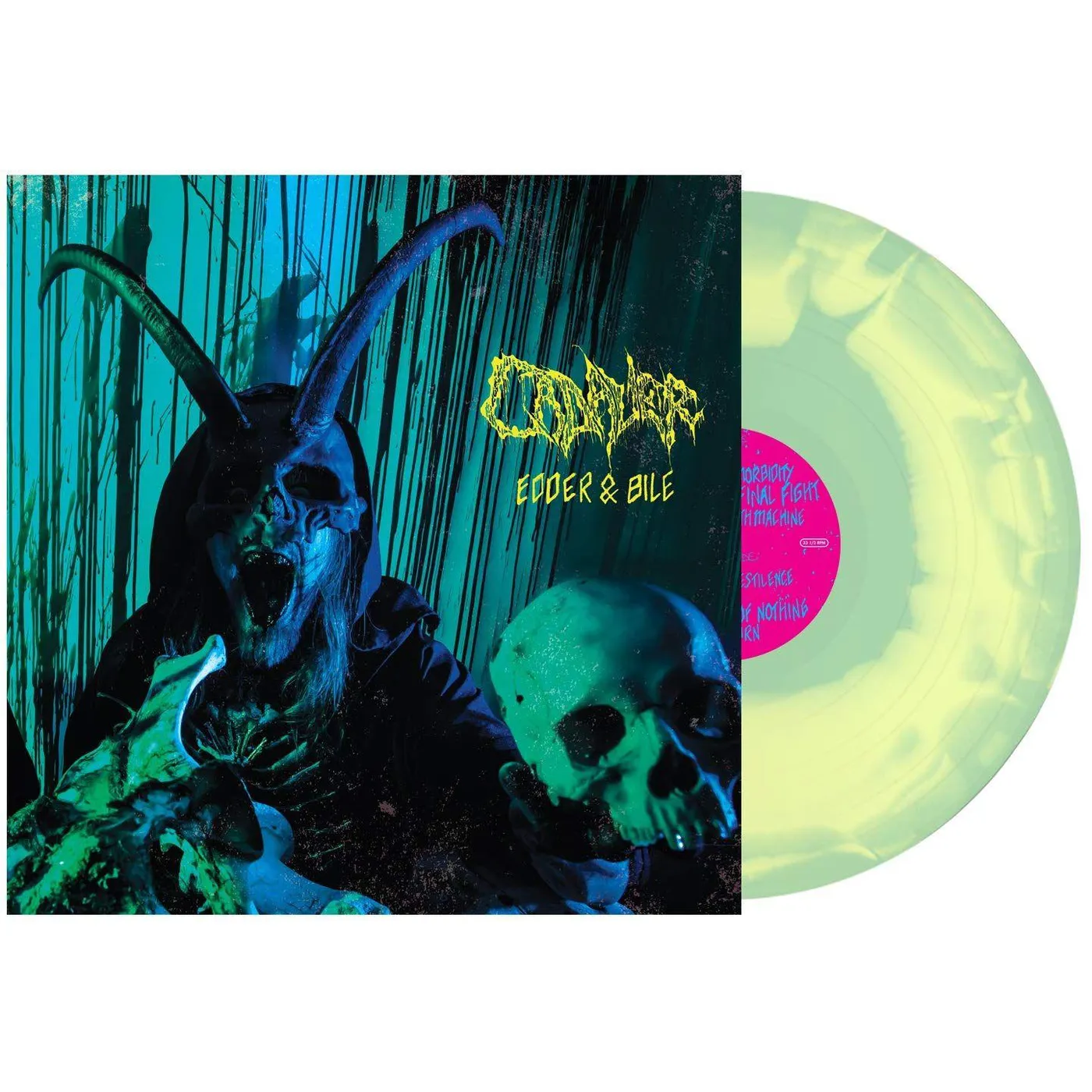Cadaver EDDER & BILE (MINT GREEN / YELLOW SWIRL VINYL) Vinyl Record