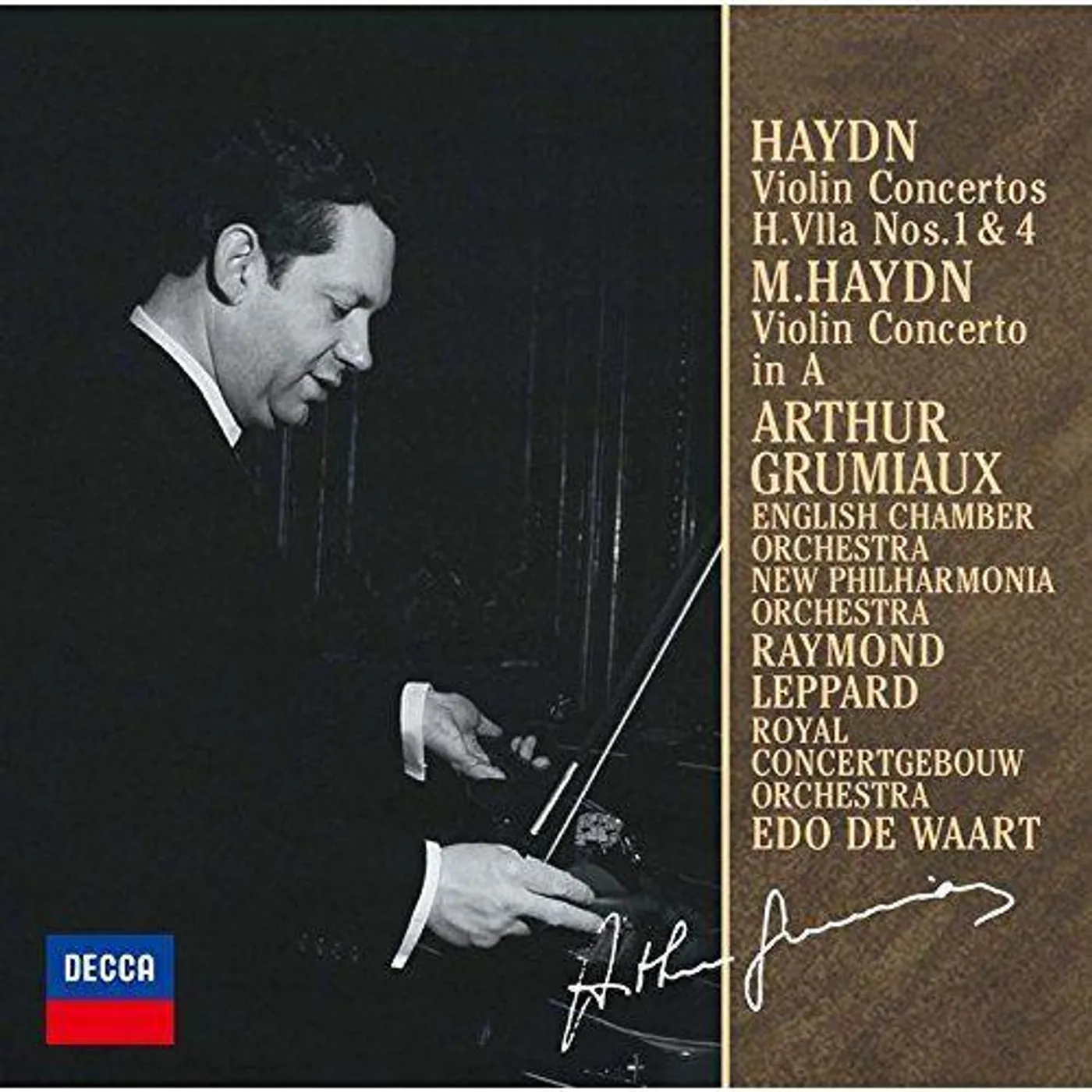 Haydn and Arthur Grumiaux HAYDN: VIOLIN CONERTOS 1&4 / HAYDN,M: VIOLIN CTO CD