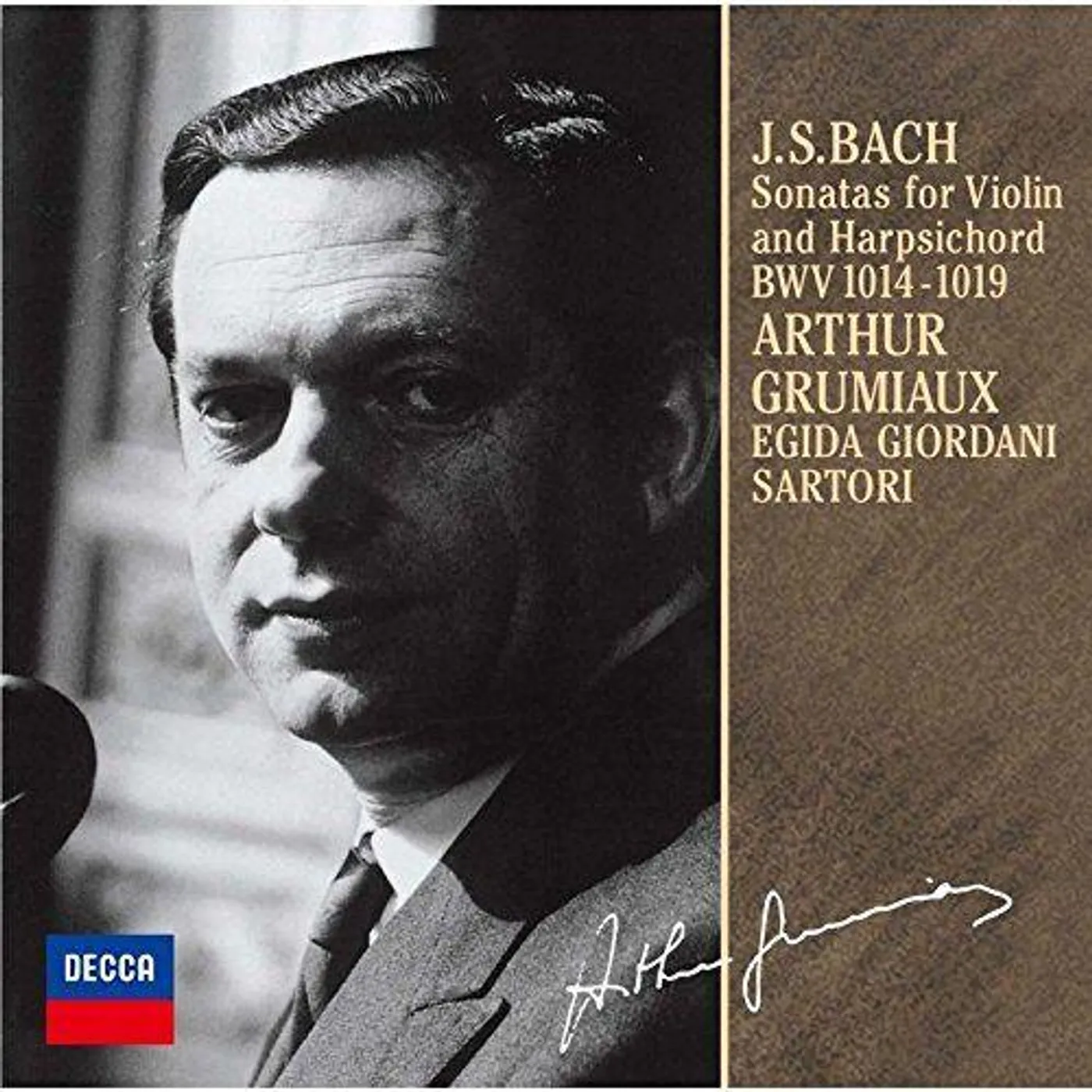 Bach and Arthur Grumiaux J.S.BACH: SONATAS FOR VIOLIN & HARPSICHORD CD