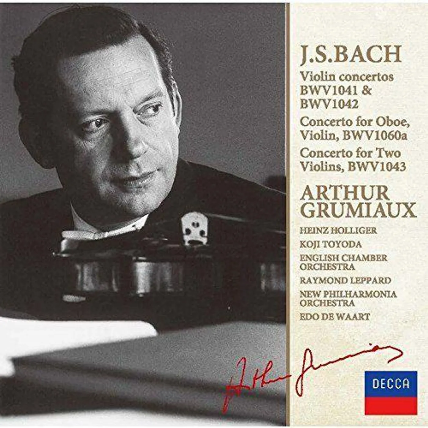 Bach and Arthur Grumiaux J.S.BACH: VIOLIN CONCERTOS CD