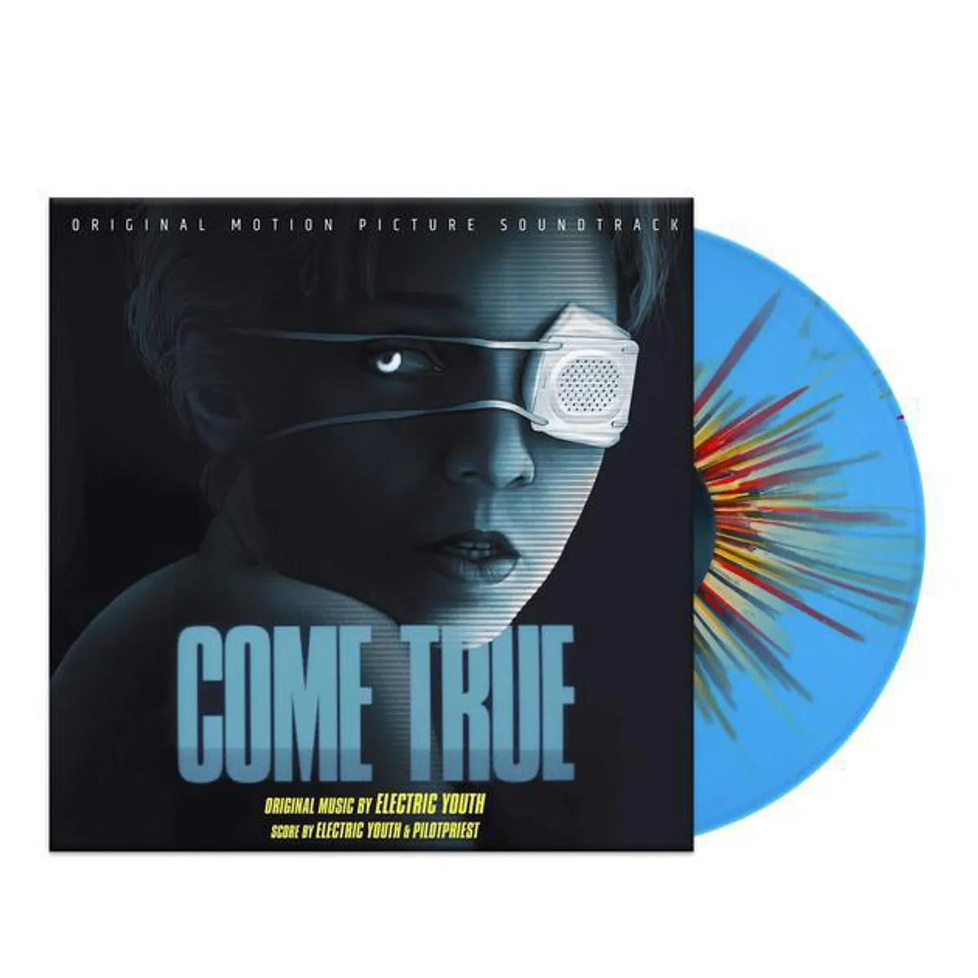 Electric Youth & Pilotpriest COME TRUE (SEEP STUDY (CYAN BLUE WITH RED & YELLOW SPLATTER VINYL) Vinyl Record