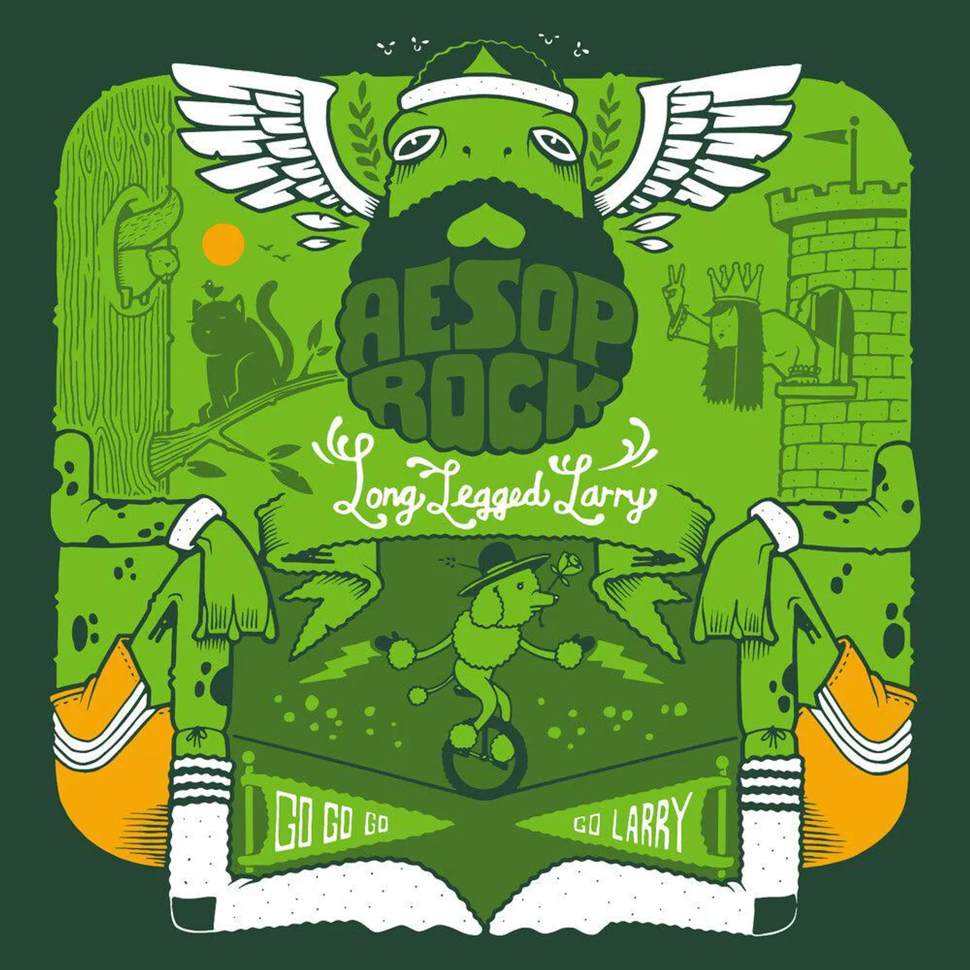 Aesop Rock LONG LEGGED LARRY (GREEN 7") Vinyl Record