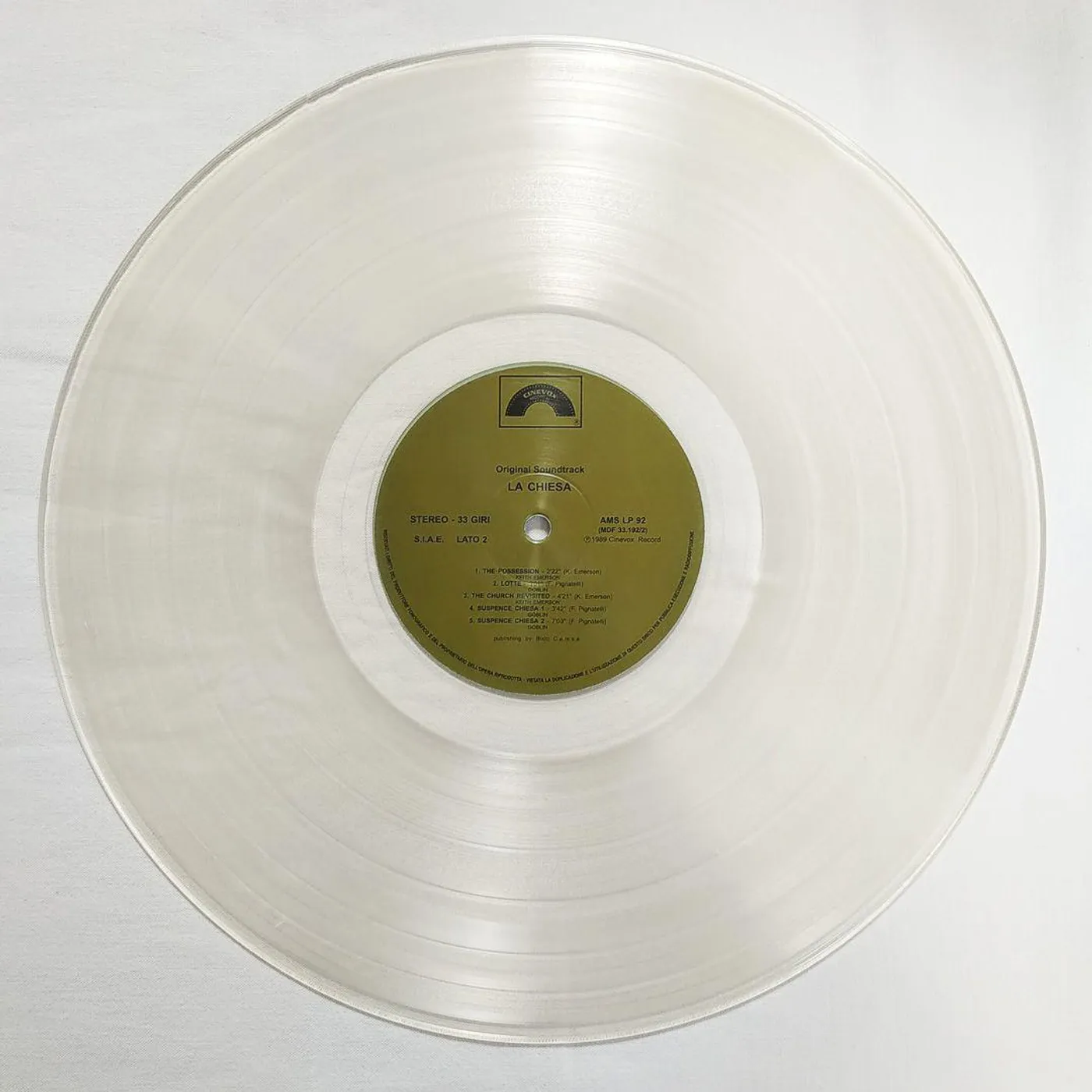 Keith Emerson La Chiesa / Original Soundtrack (Limited Edition/180 Gram/Clear) Vinyl Record