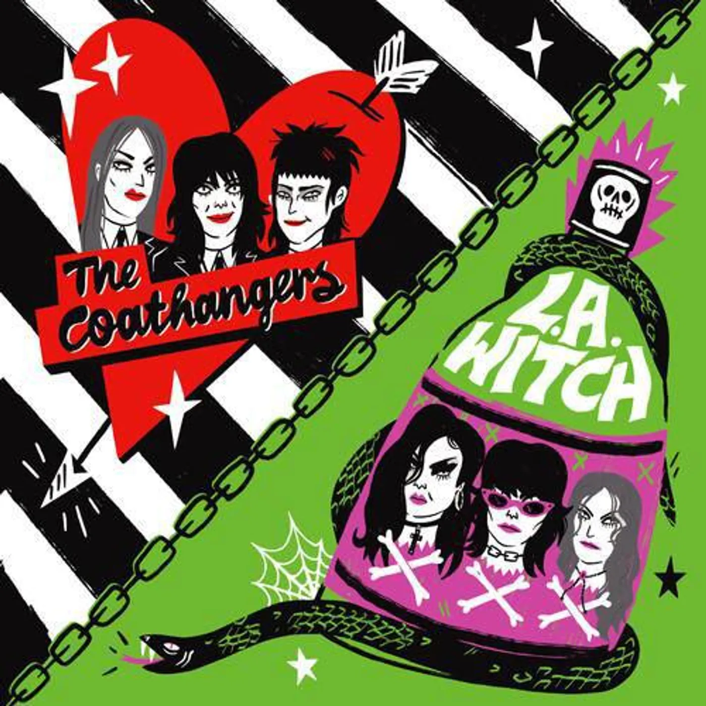 Coathangers / L.A. Witch ONE WAY OR THE HIGHWAY (HALF RED/ HALF PURPLE) Vinyl Record