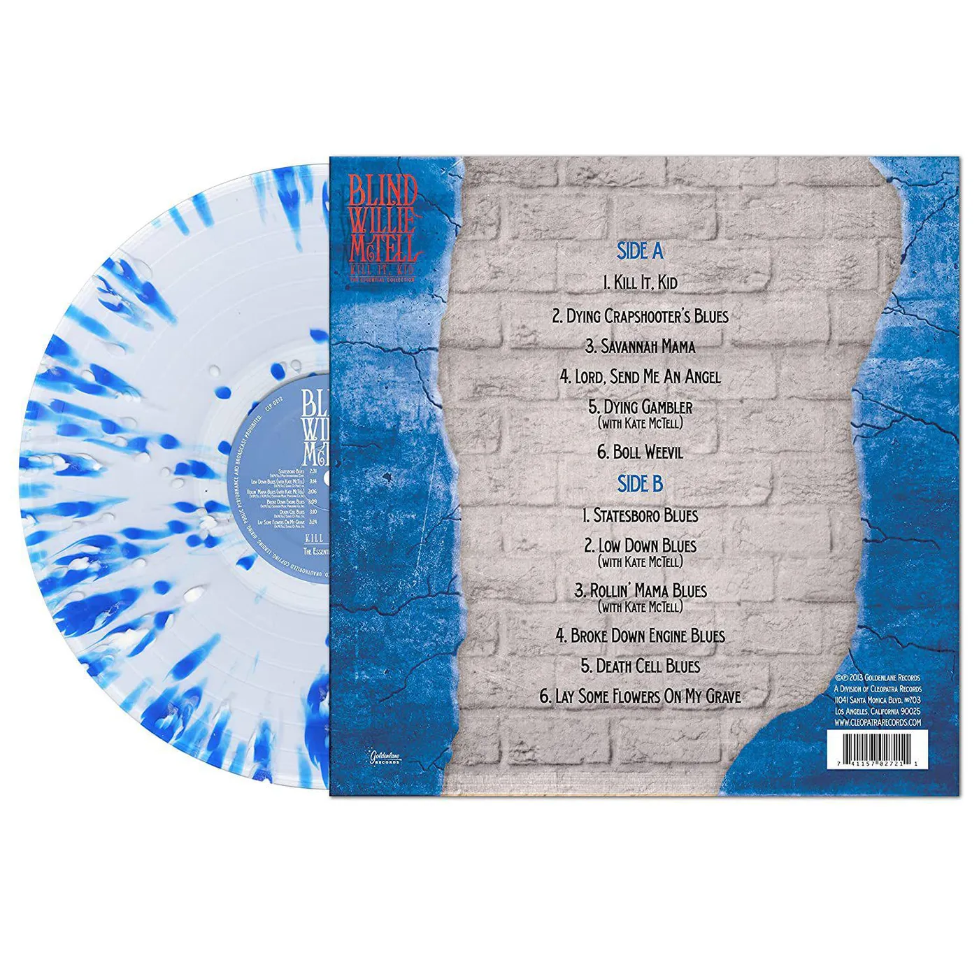 Blind Willie McTell KILL IT KID - COLLECTION (BLUE & WHITE SPLATTER) Vinyl Record