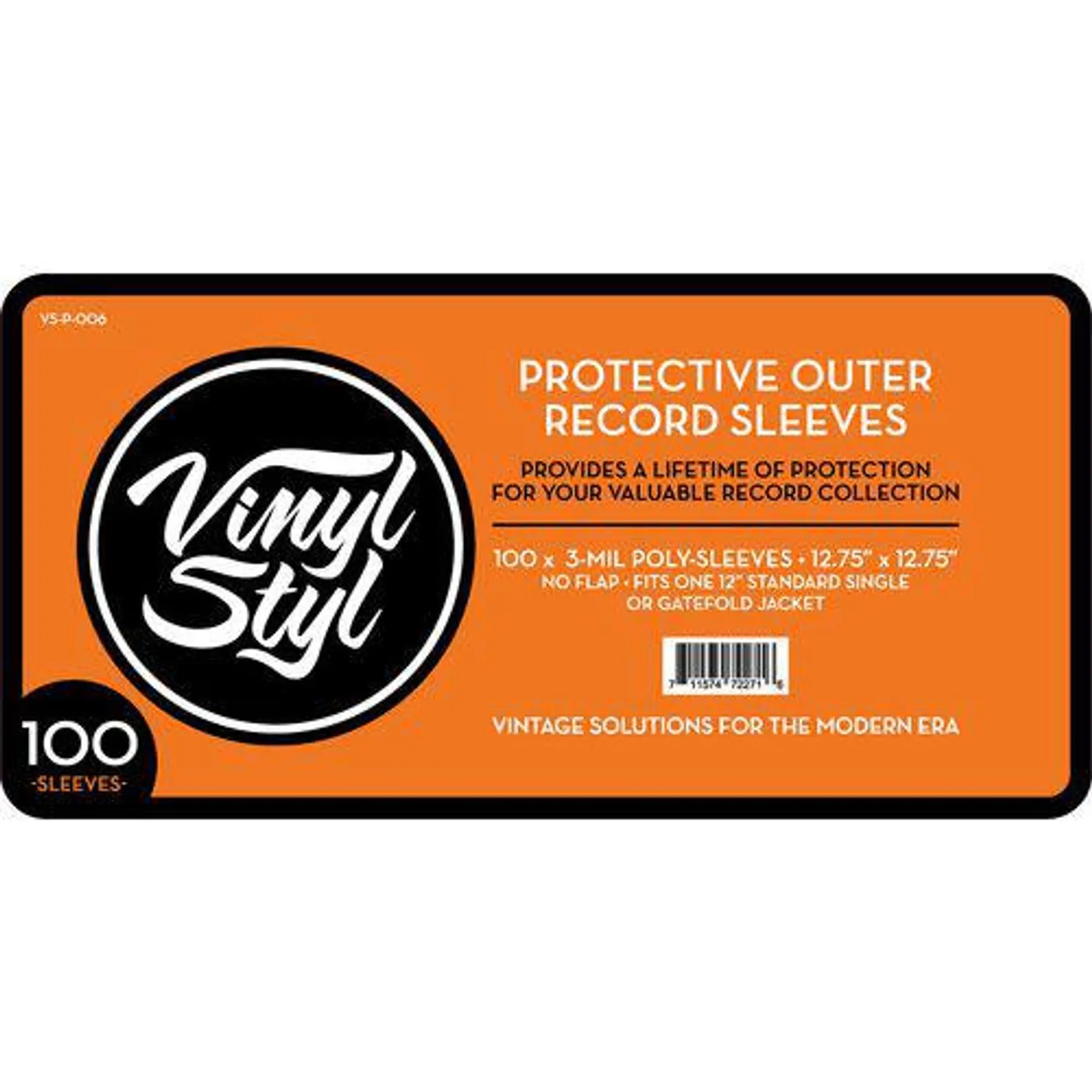 Vinyl accessories Vinyl Styl 12in Record Outer Sleeves 100 CNT Clr