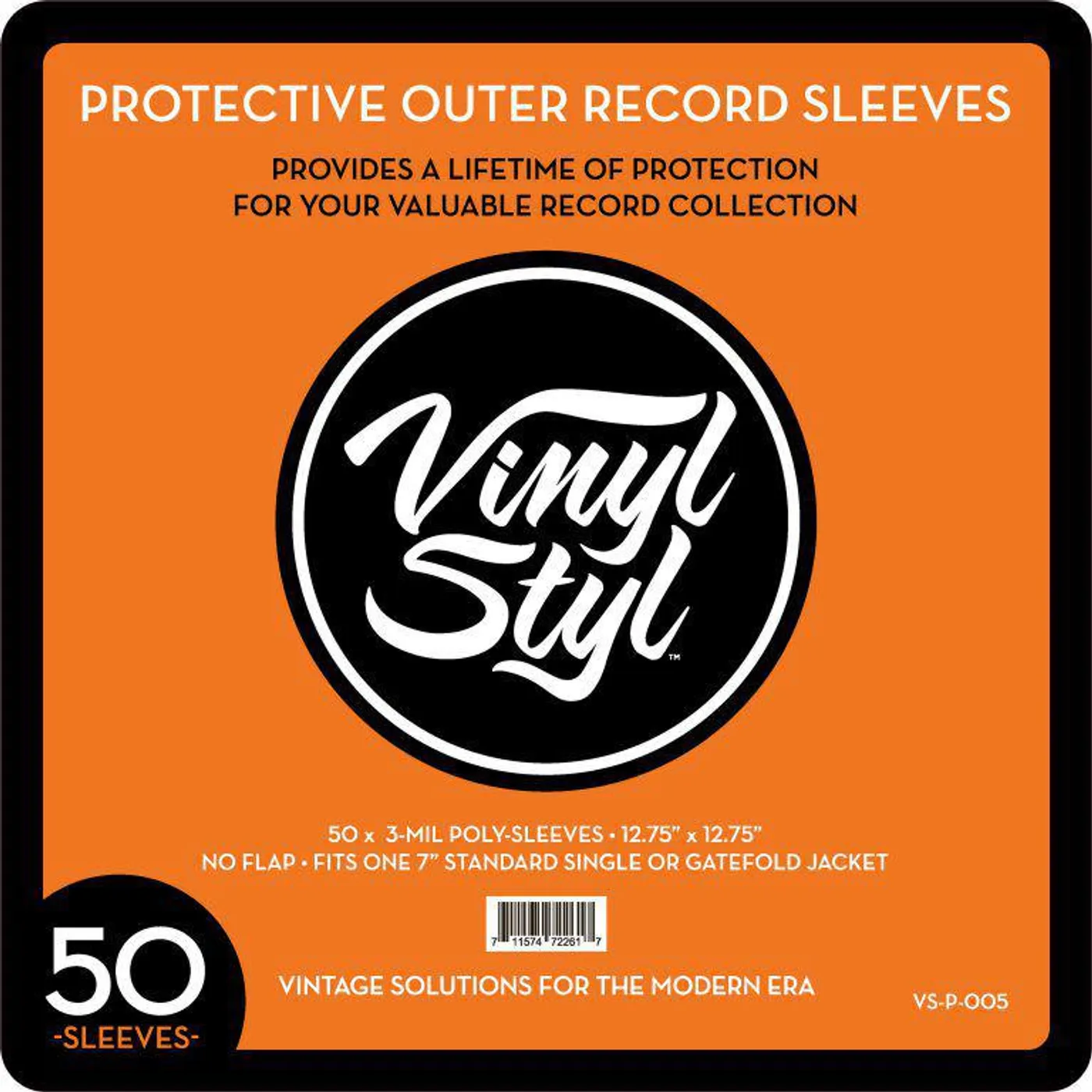 Vinyl accessories Vinyl Styl 12in Record Outer Sleeves 50 CNT Clear