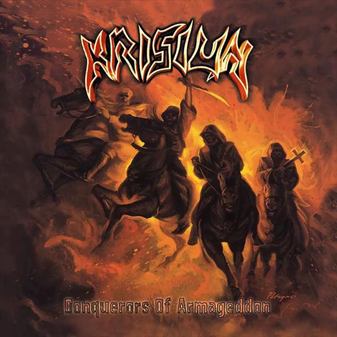 Krisiun CONQUERORS OF ARMAGEDDON   (GER) Vinyl Record - Colored Vinyl, Gold Vinyl