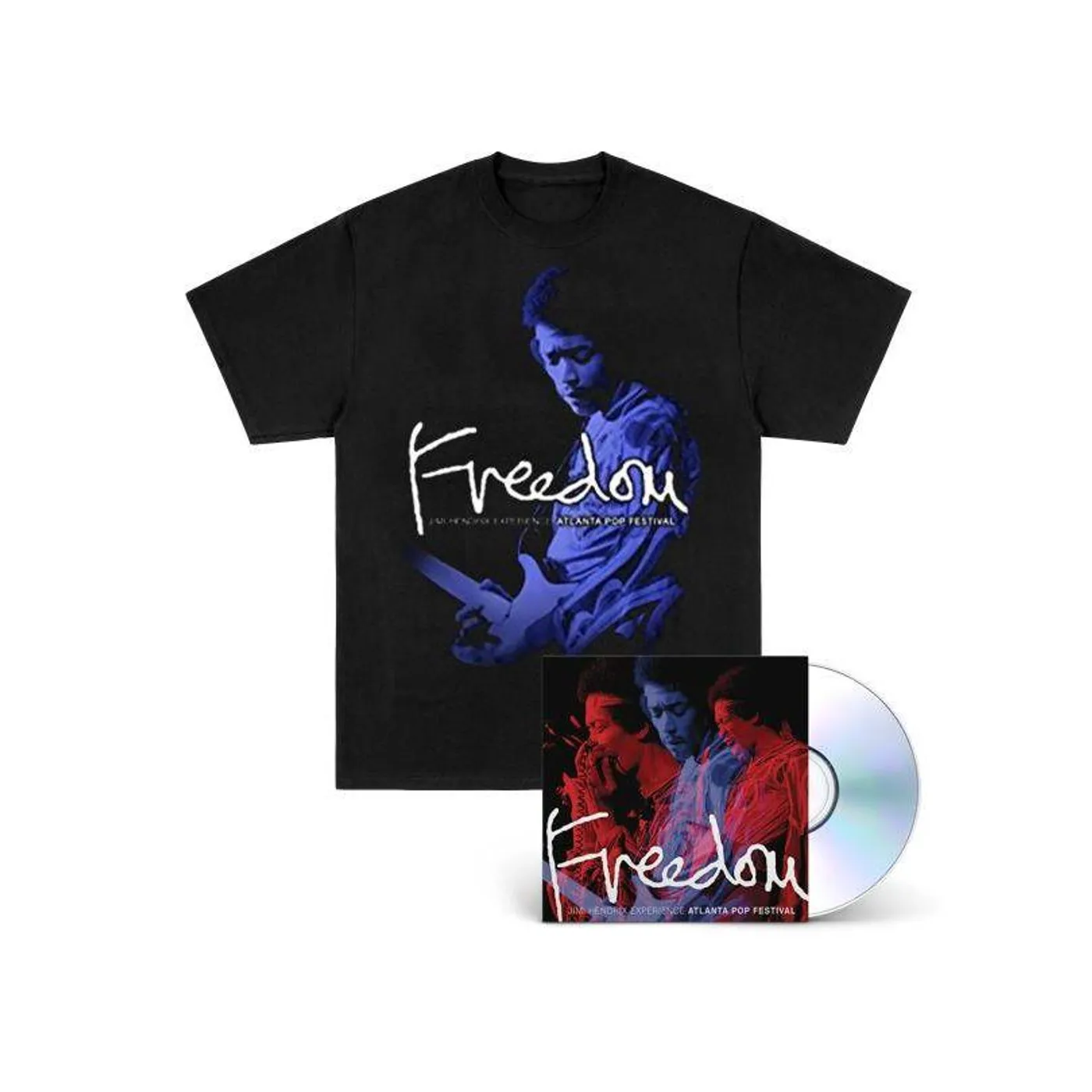 Jimi Hendrix Atlanta Pop Black Guitar Tee + CD