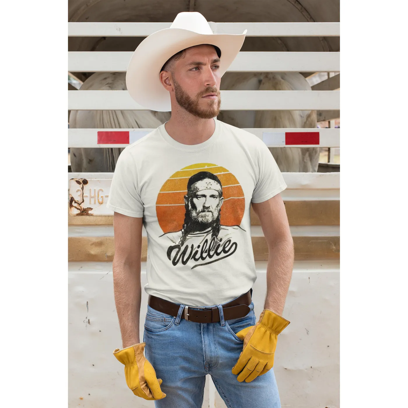 Willie Nelson T Shirt | Willie Nelson Sunset Gradient T-Shirt