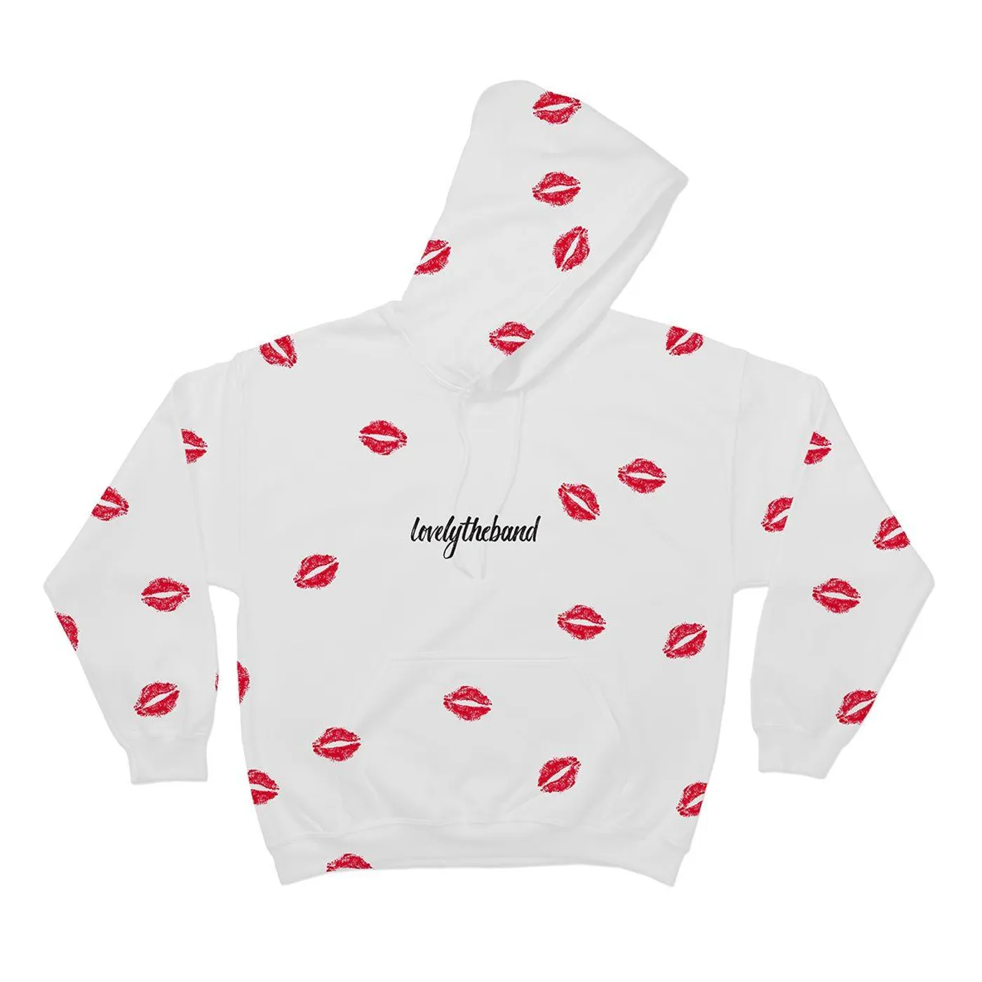 lovelytheband lips allover print hoodie