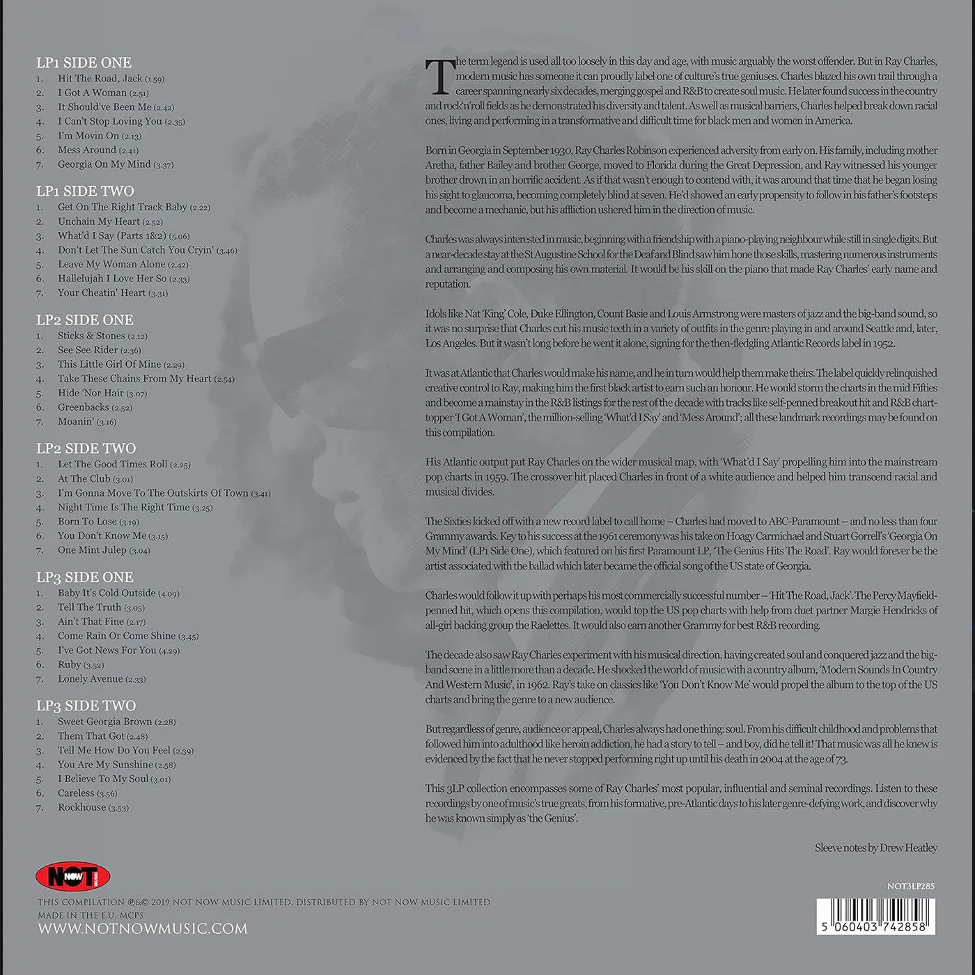 Ray Charles  LP Vinyl Record -  The Platinum Collection (42 tracks) (3xLP Vinyl Record) (colored vinyl)