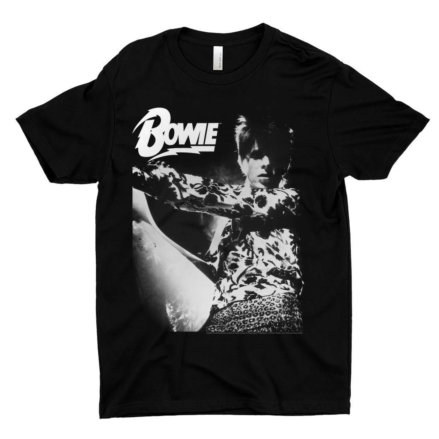 David Bowie T-Shirt | Bowie Logo And Photo In White David Bowie Shirt
