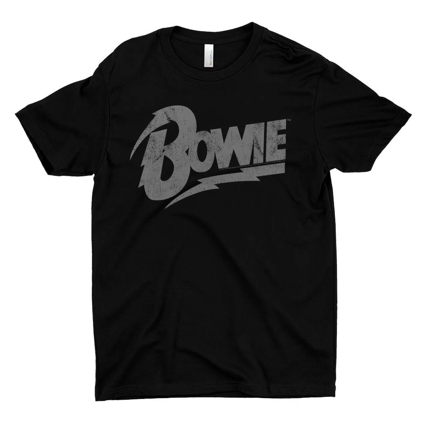 David Bowie T-Shirt | Vintage Bowie Silver Logo Distressed David Bowie Shirt