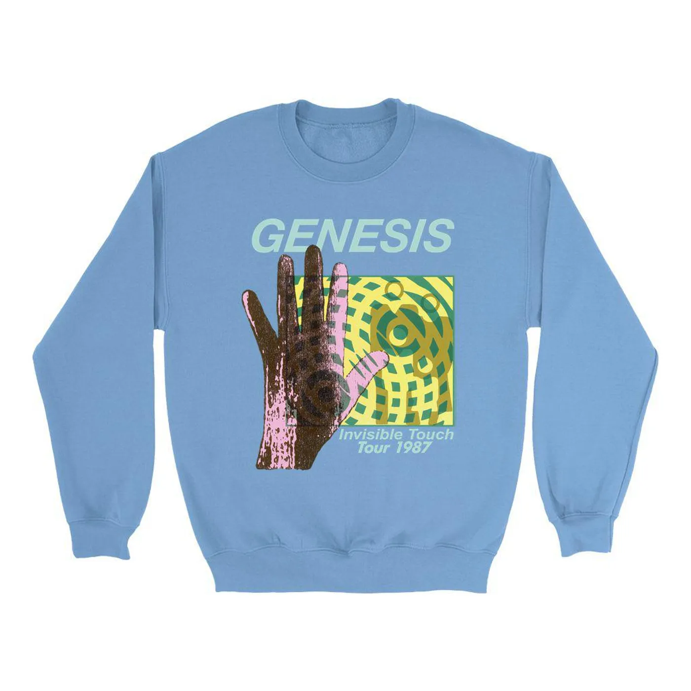Genesis Bright Colored Sweatshirt | Modern 1987 Invisible Touch Album Design Genesis Sweatshirt