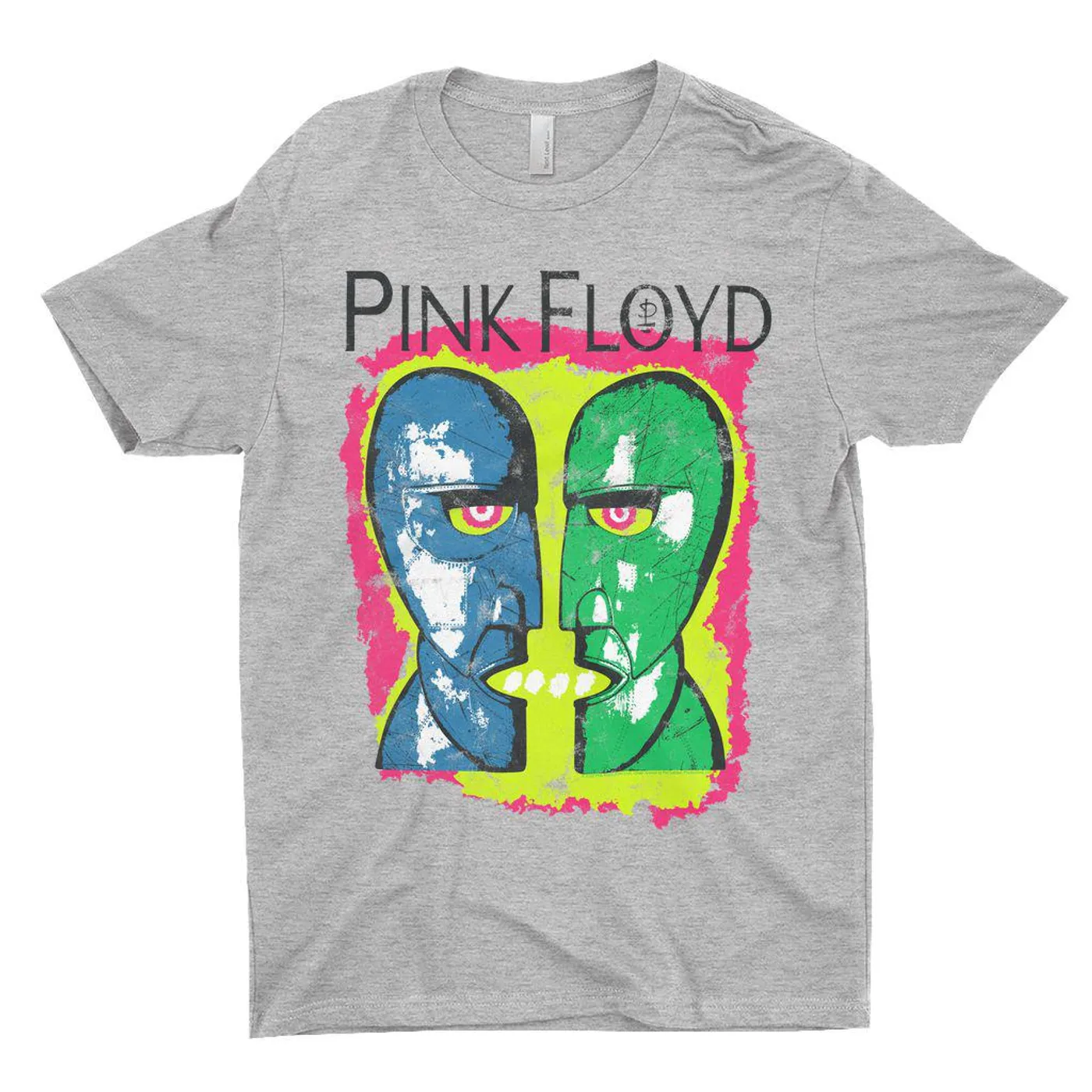 Pink Floyd T-Shirt | Neon Sketched Metal Heads Distressed (Merchbar Exclusive) Pink Floyd Shirt