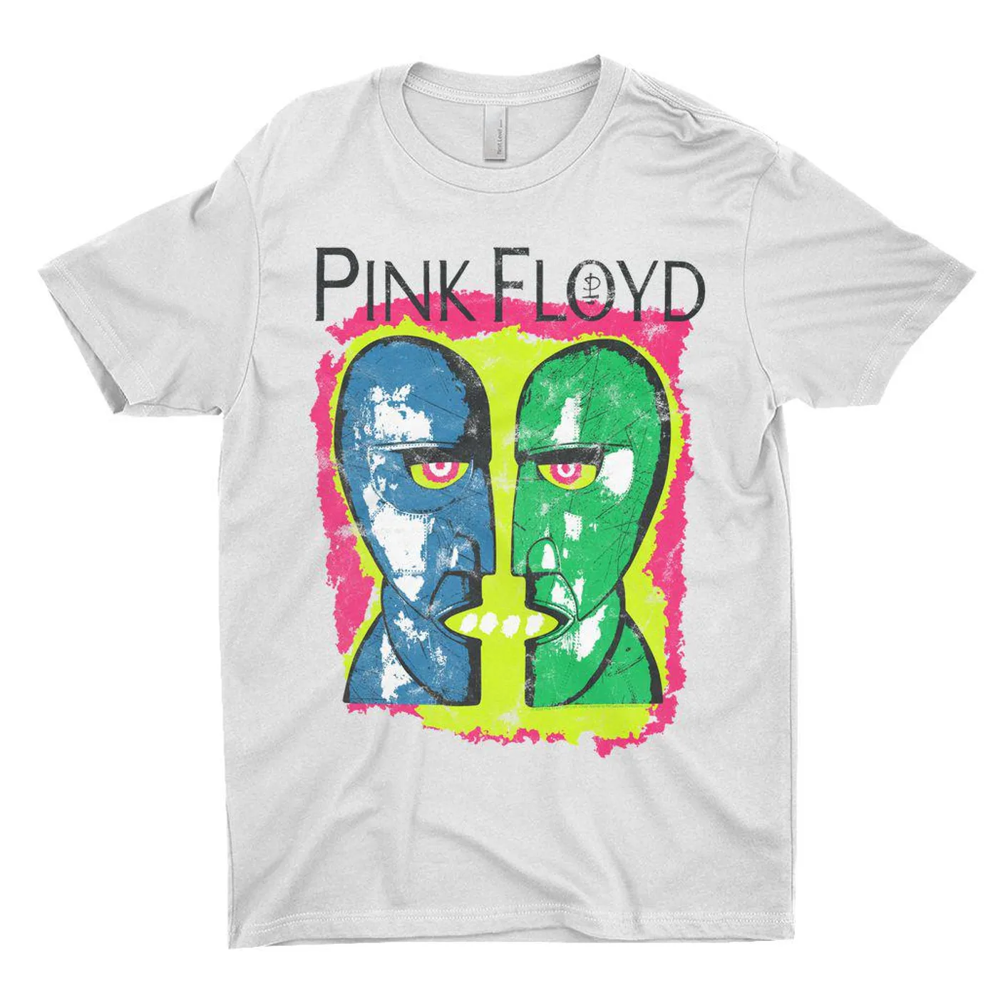 Pink Floyd T-Shirt | Neon Sketched Metal Heads Distressed (Merchbar Exclusive) Pink Floyd Shirt